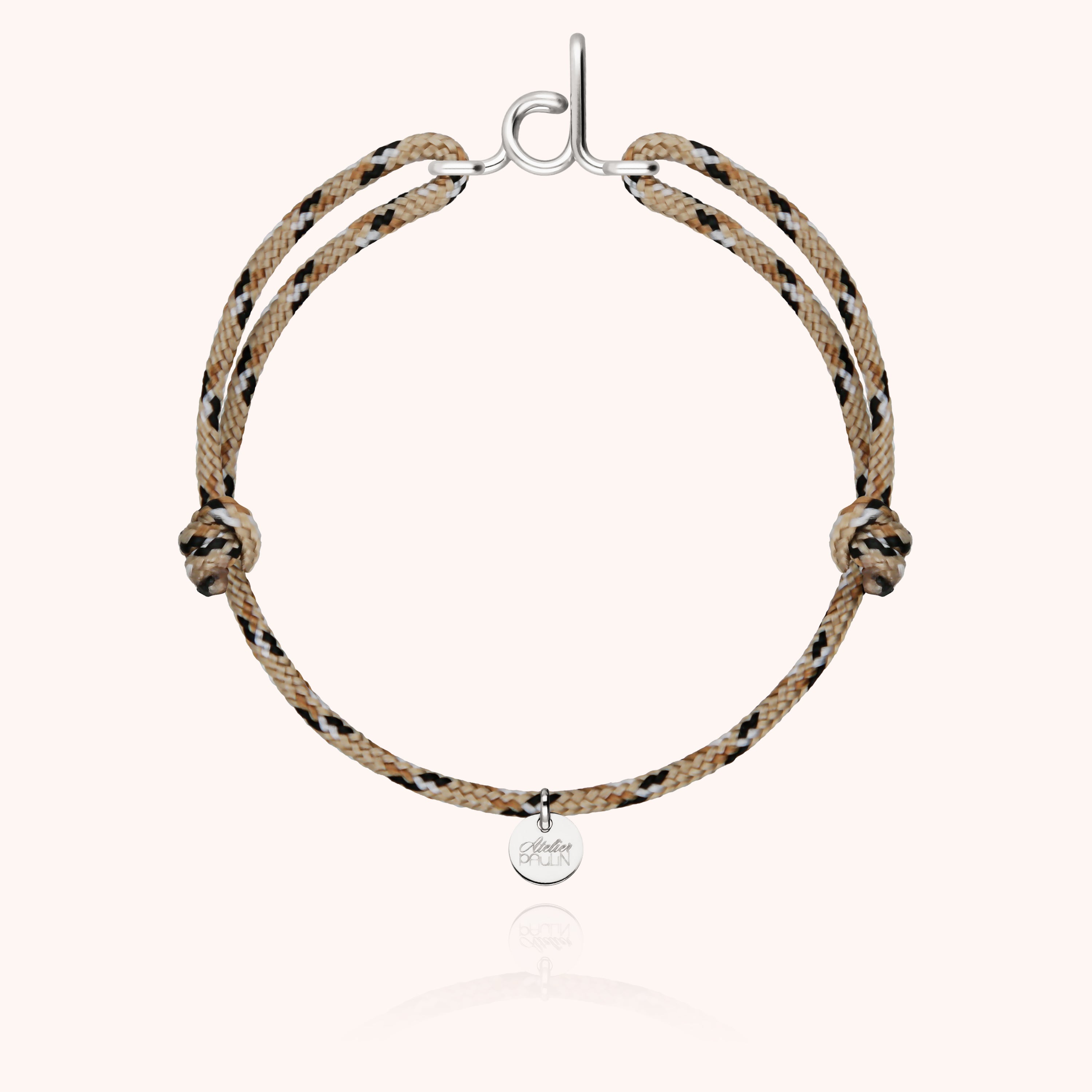 Men's Cord Knot Initial Bracelet - silver
