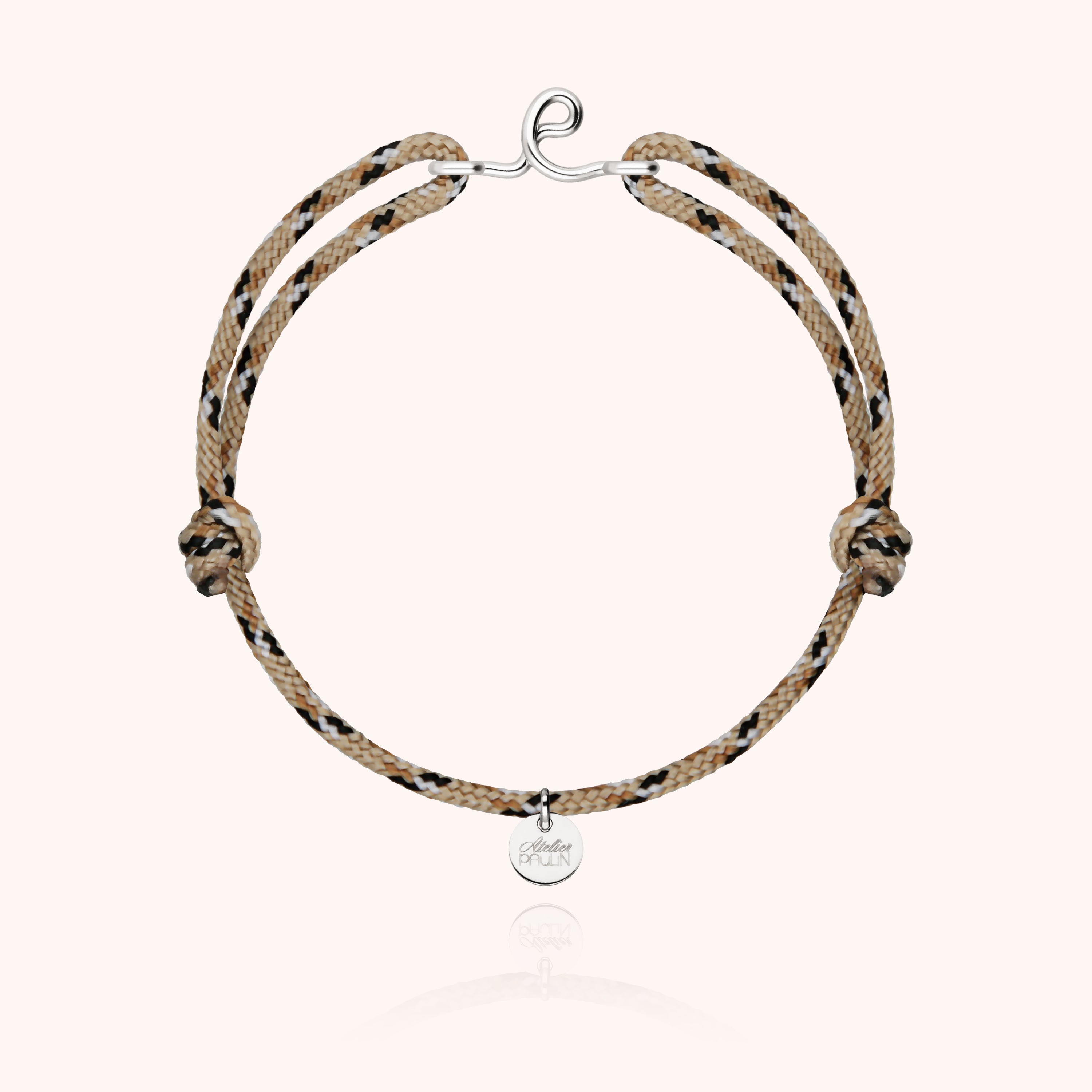 Men's Cord Knot Initial Bracelet - silver