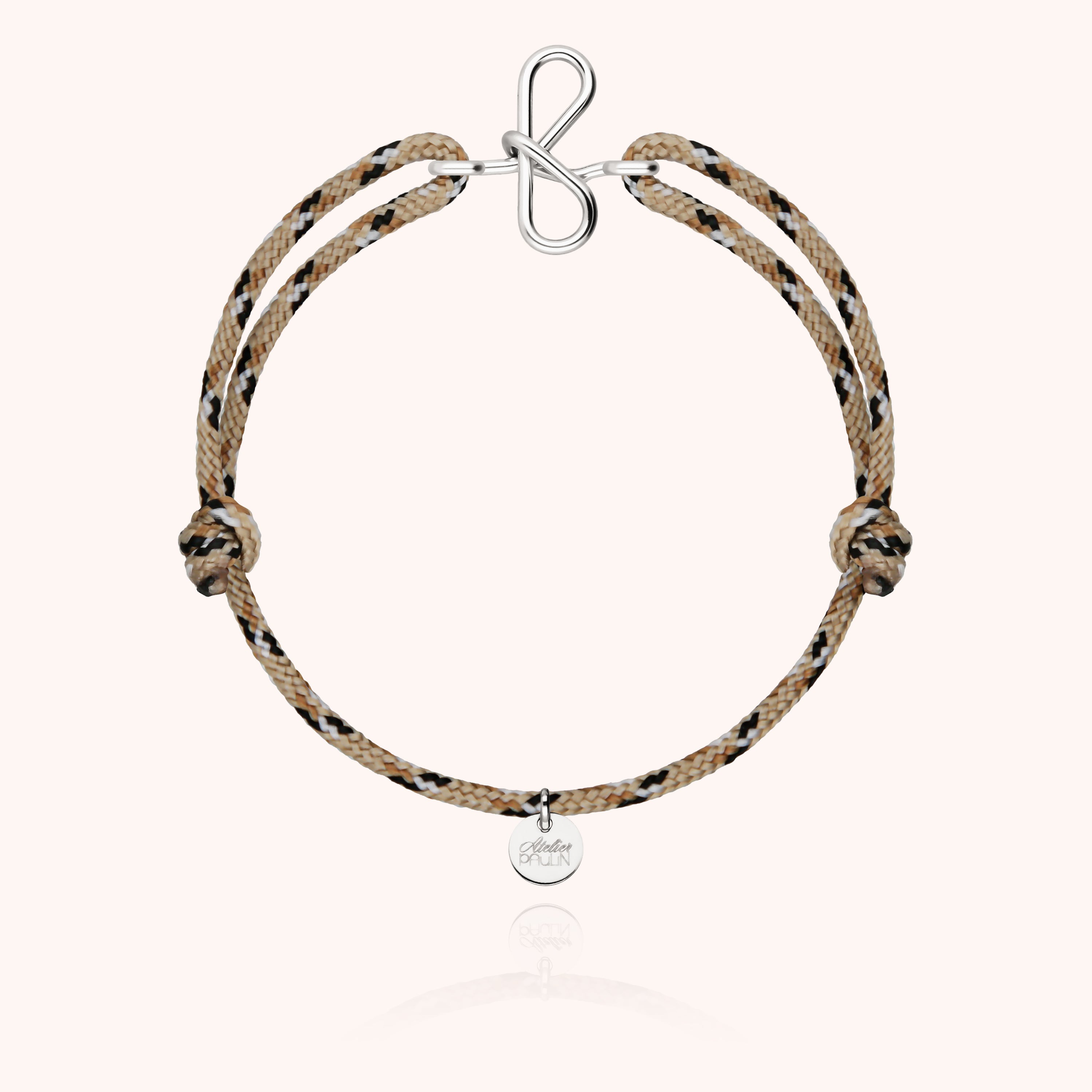 Men's Cord Knot Initial Bracelet - silver