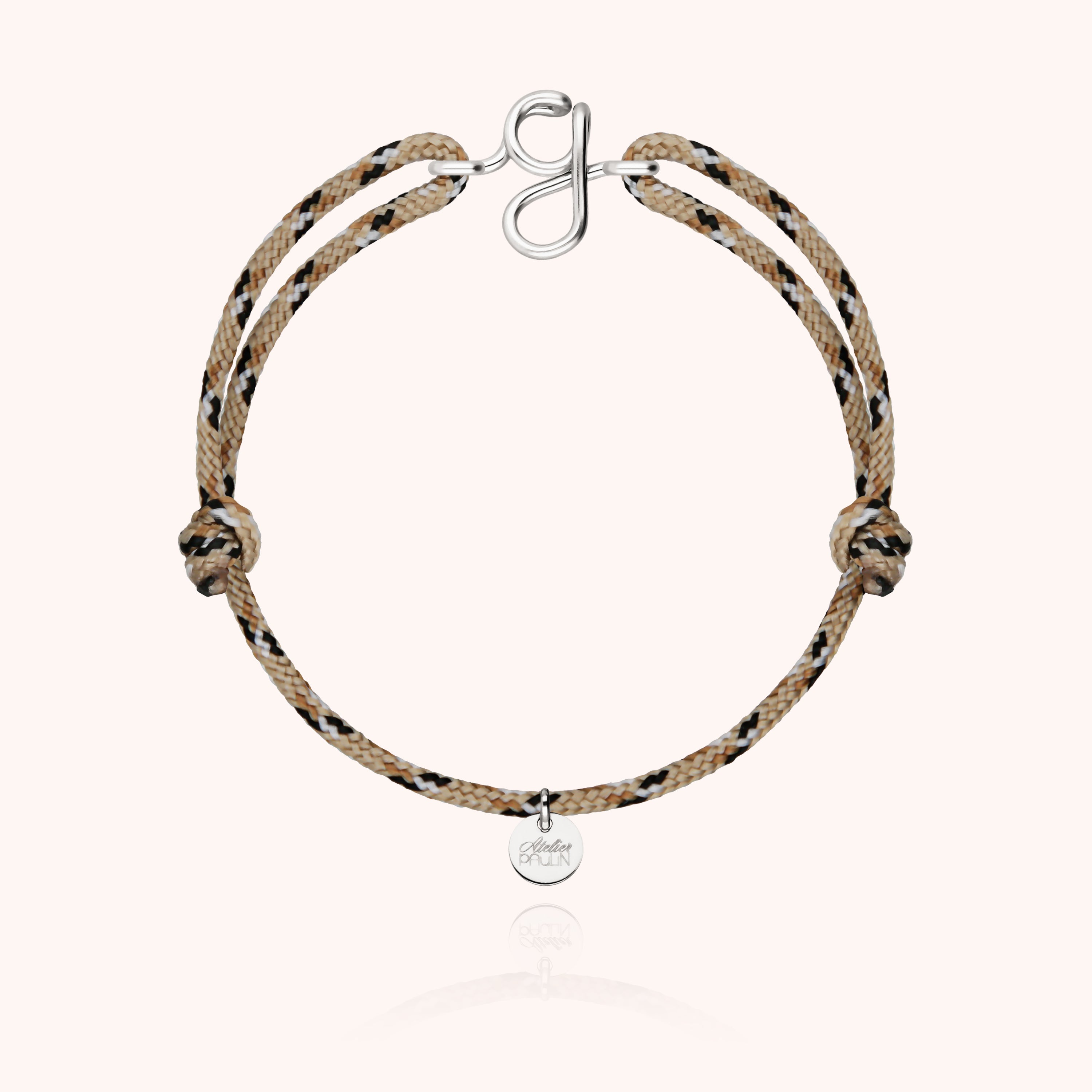 Men's Cord Knot Initial Bracelet - silver