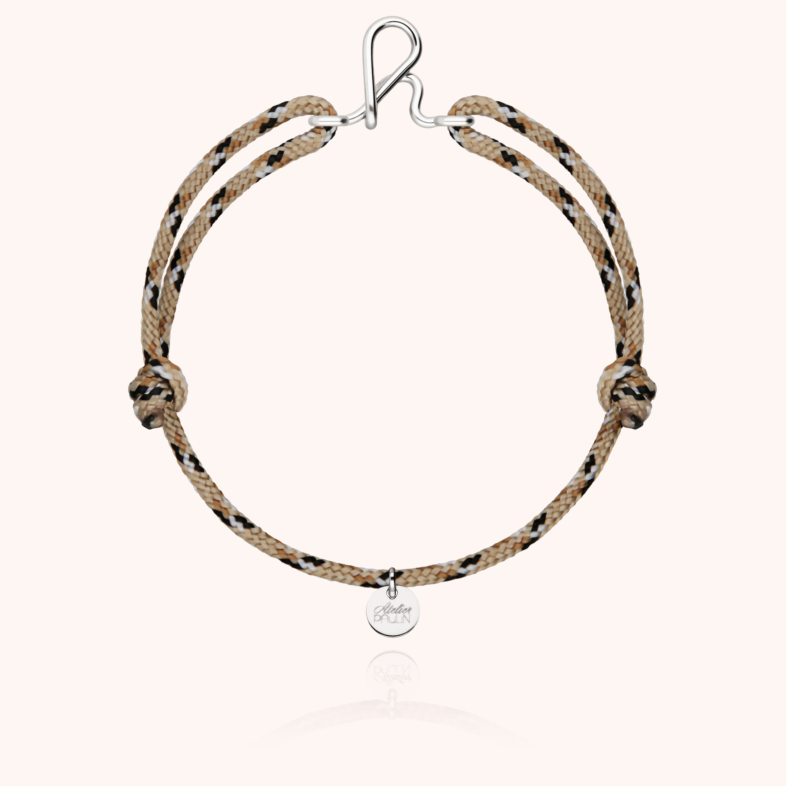 Men's Cord Knot Initial Bracelet - silver