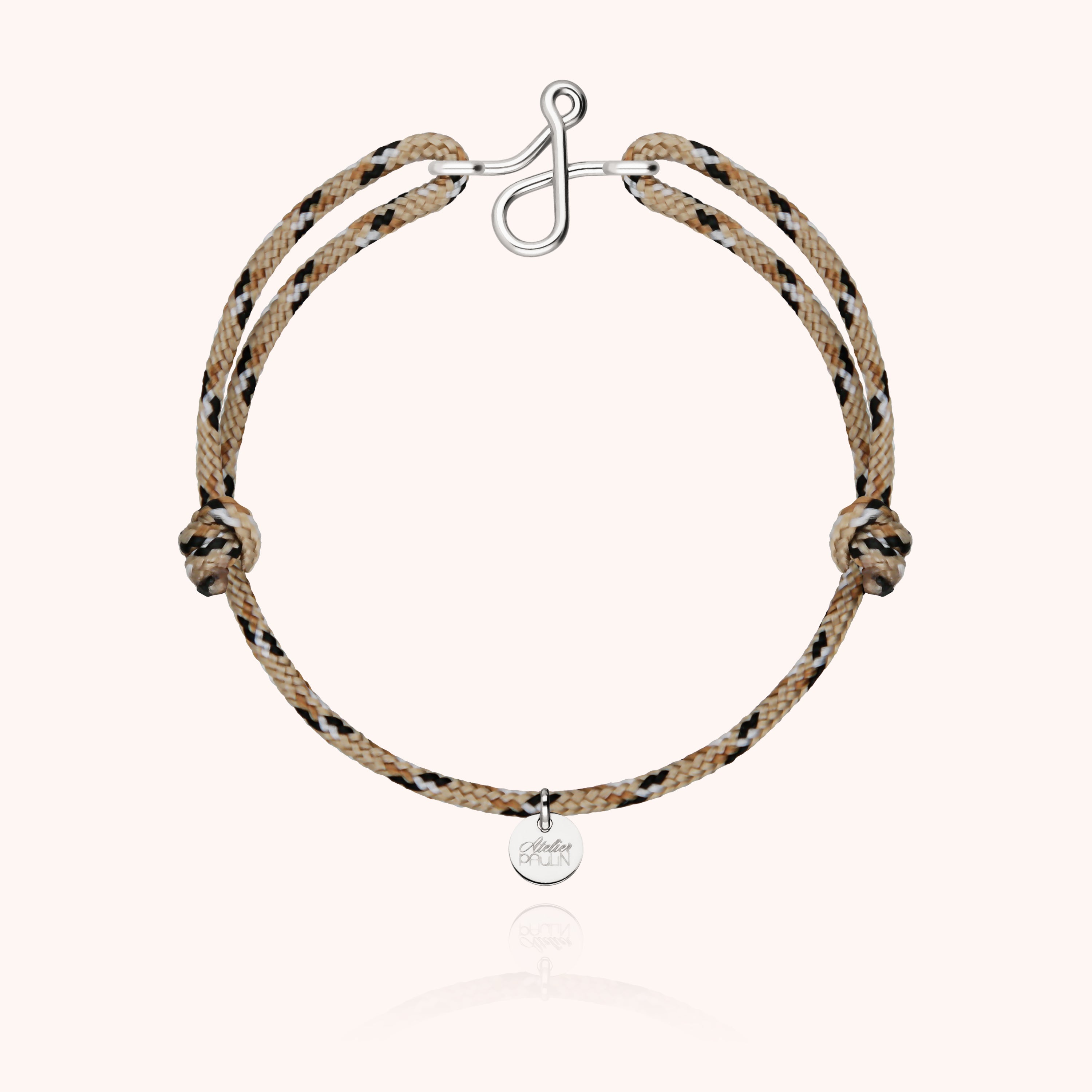 Men's Cord Knot Initial Bracelet - silver