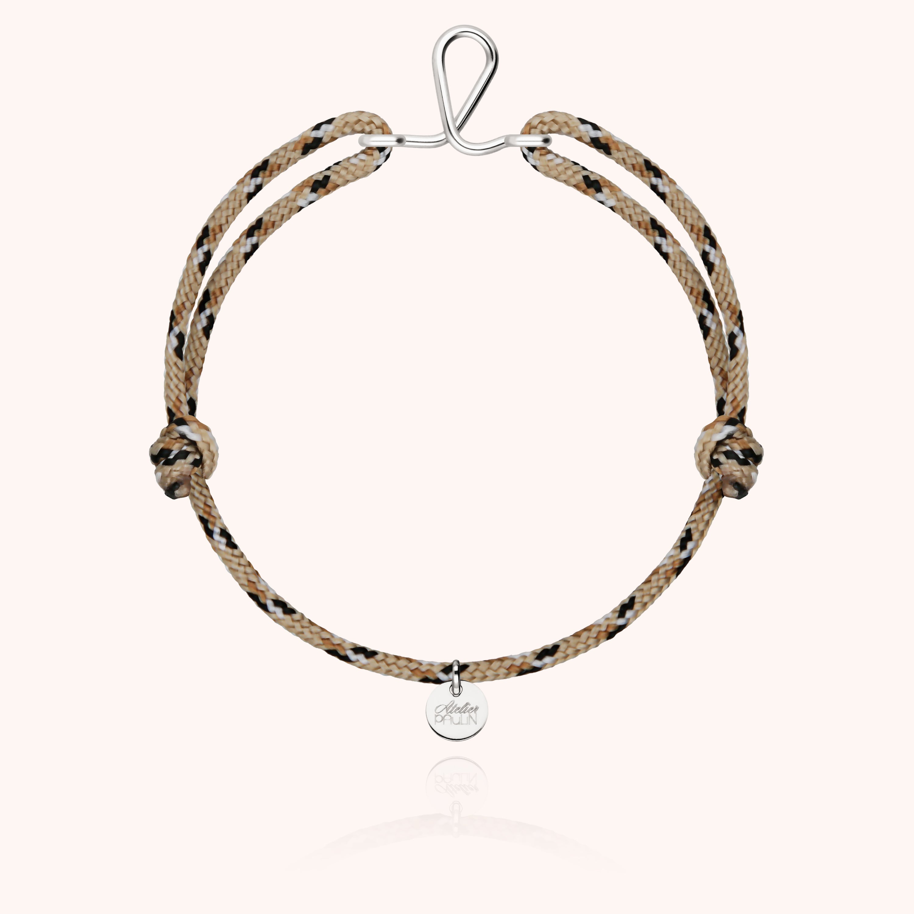 Men's Cord Knot Initial Bracelet - silver