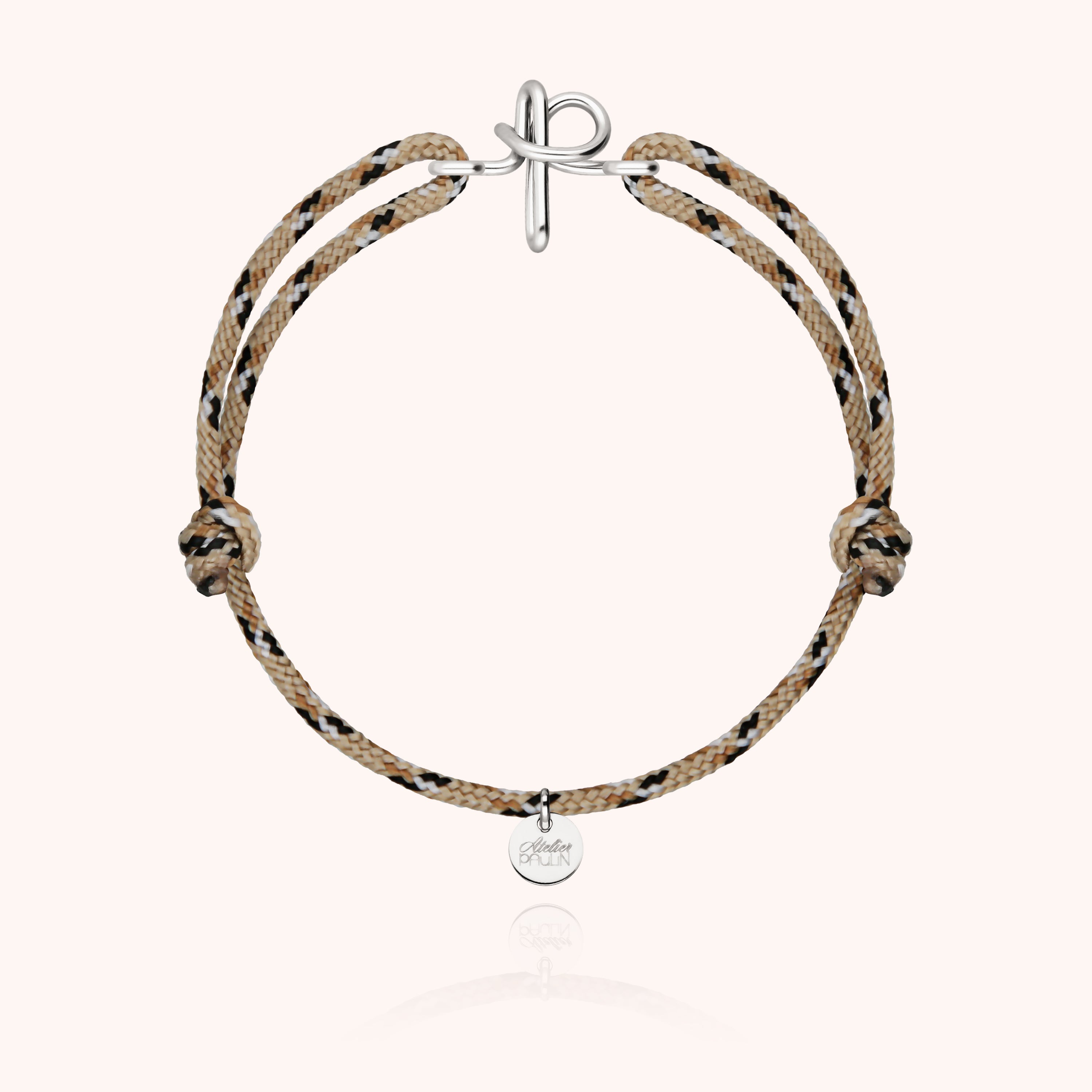 Men's Cord Knot Initial Bracelet - silver