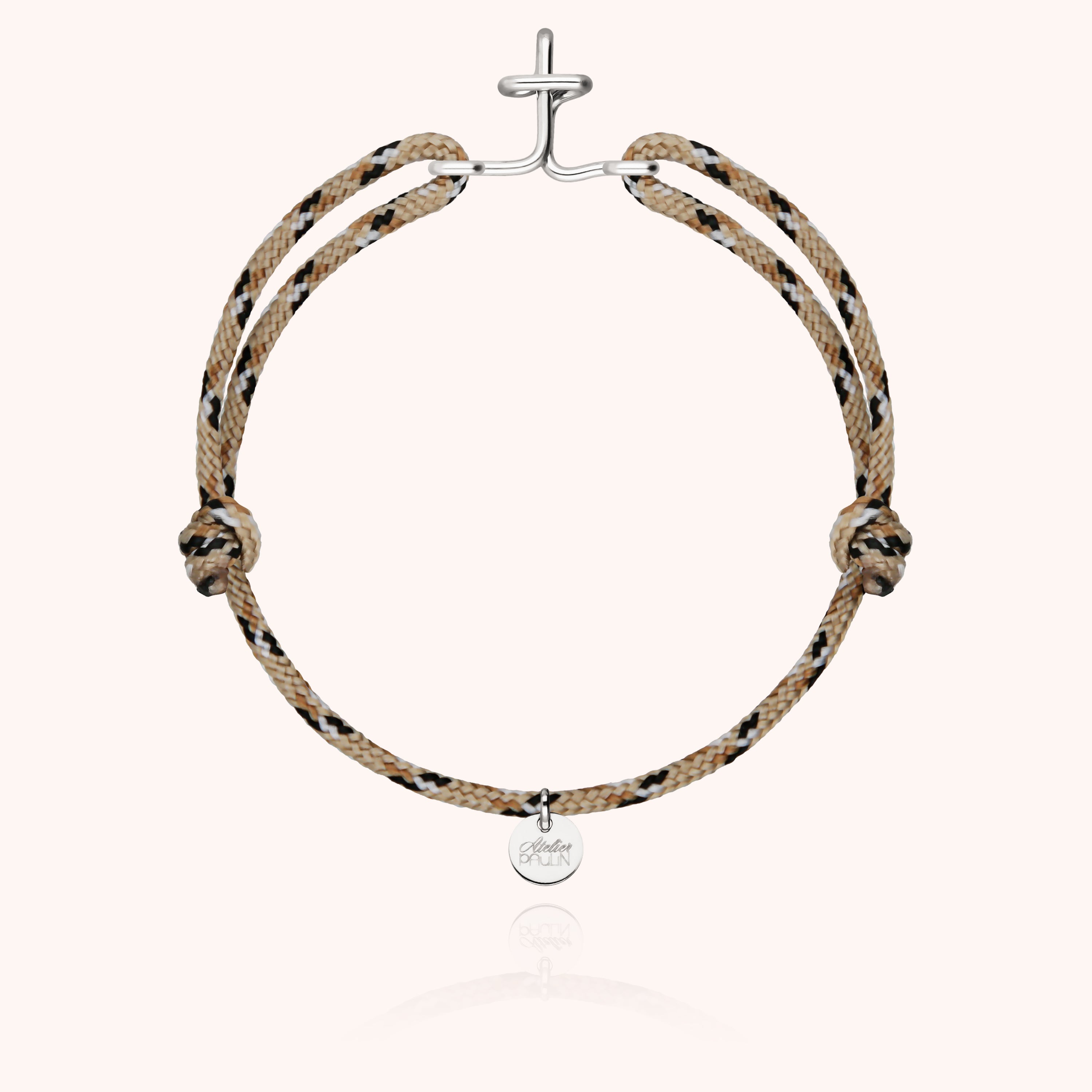 Men's Cord Knot Initial Bracelet - silver