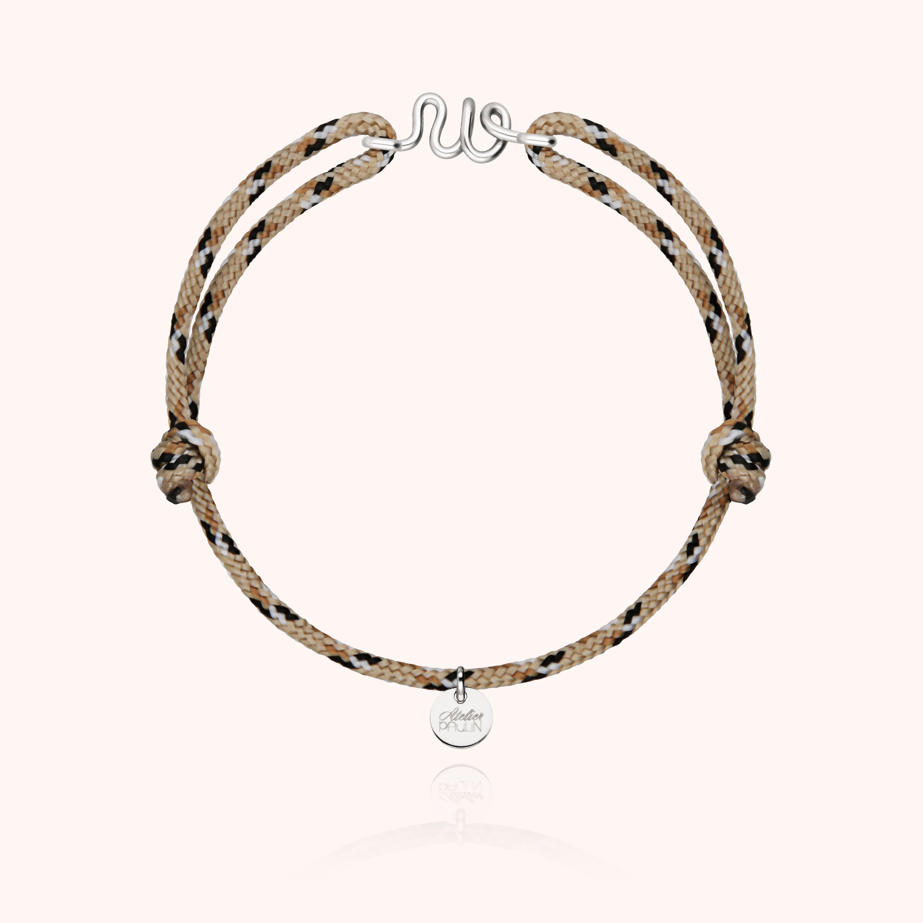Men's Cord Knot Initial Bracelet - silver