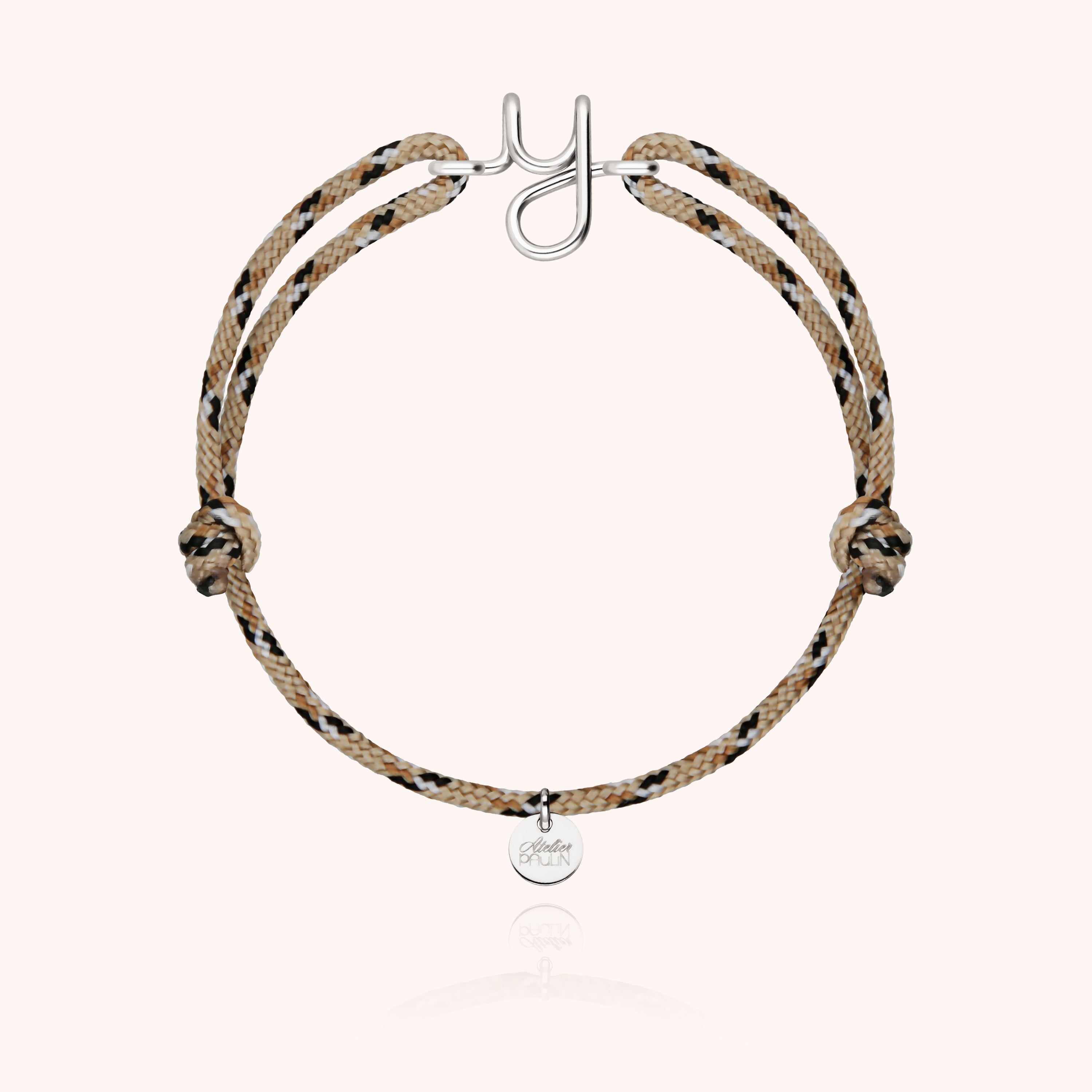 Men's Cord Knot Initial Bracelet - silver