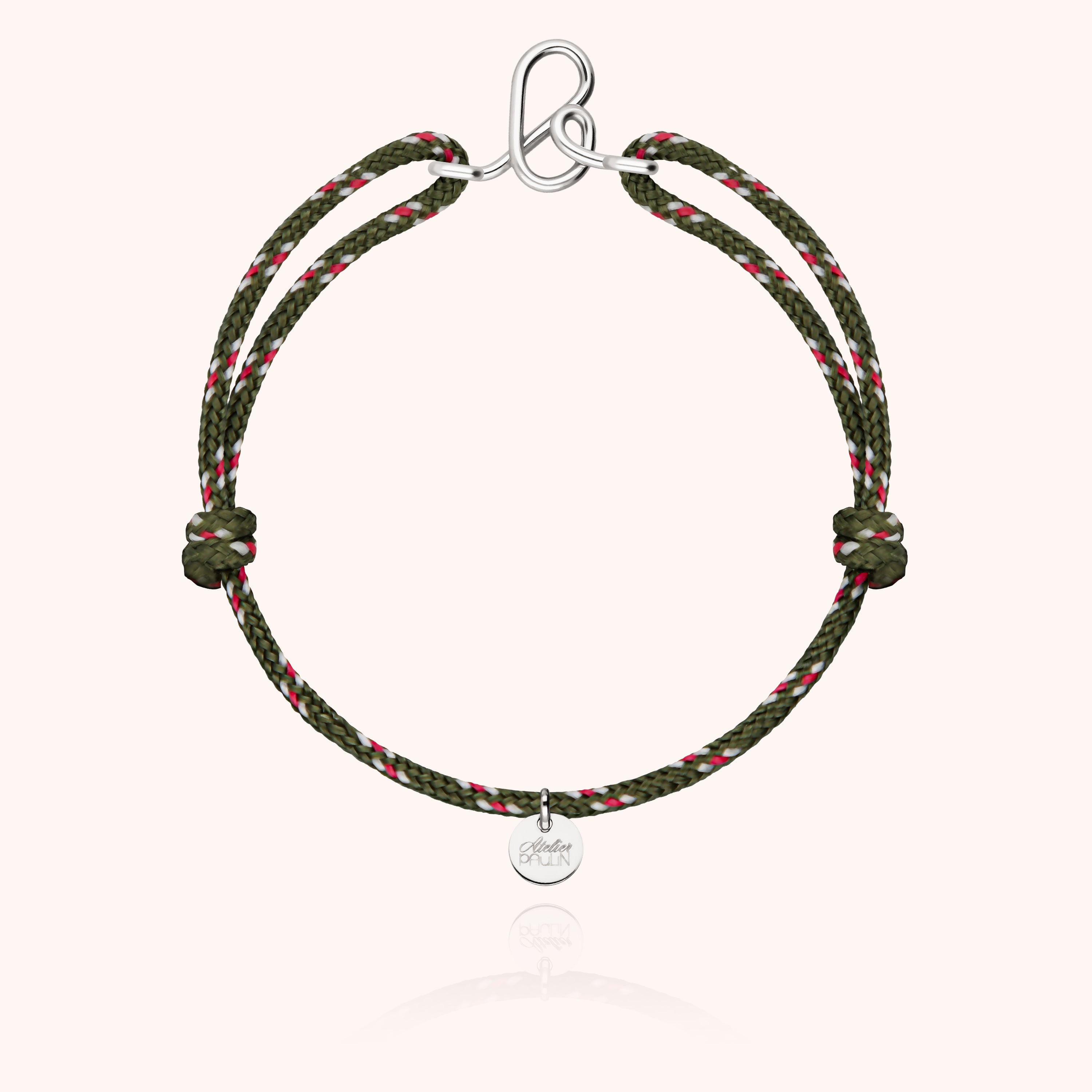 Men's Cord Knot Initial Bracelet - silver