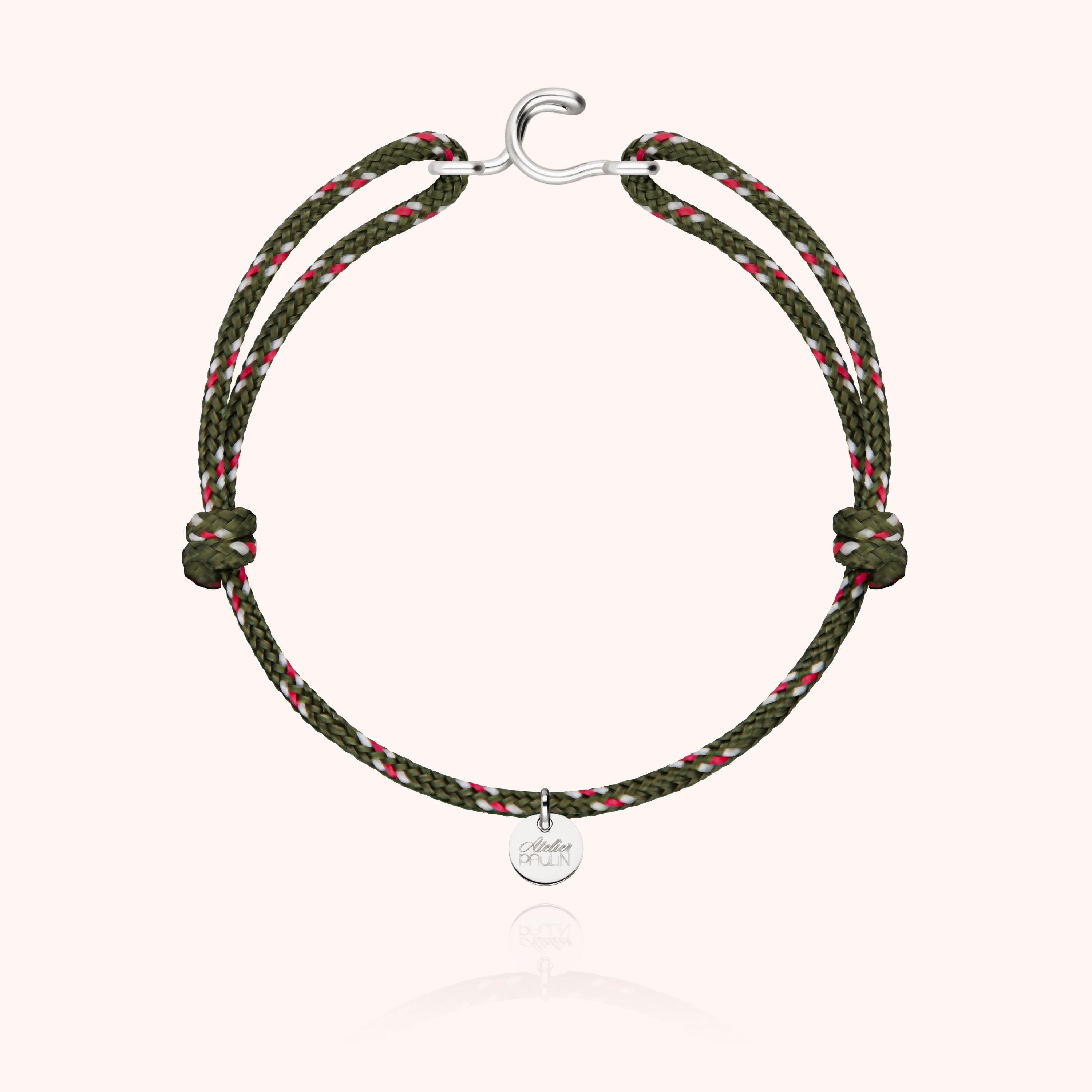 Men's Cord Knot Initial Bracelet - silver