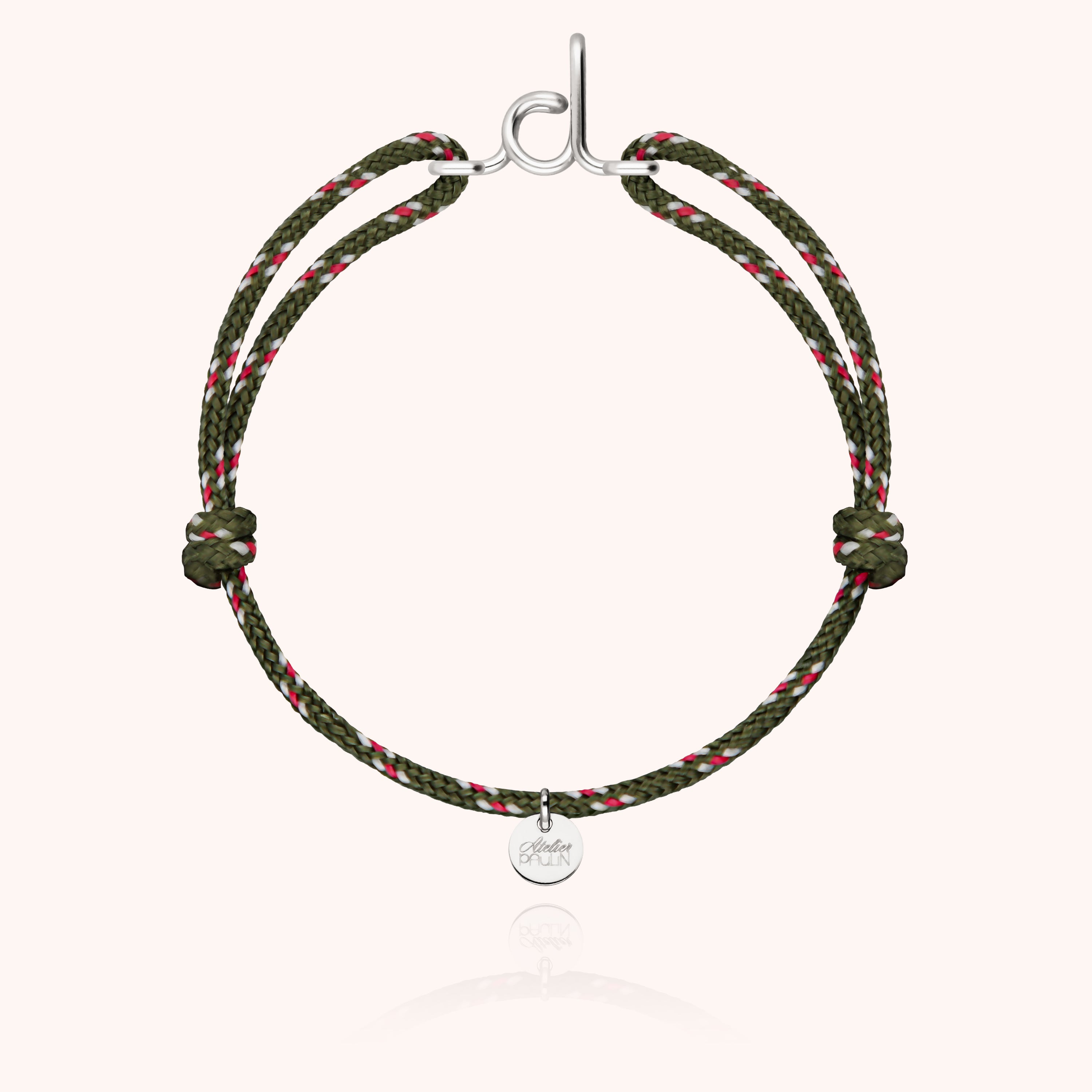 Men's Cord Knot Initial Bracelet - silver