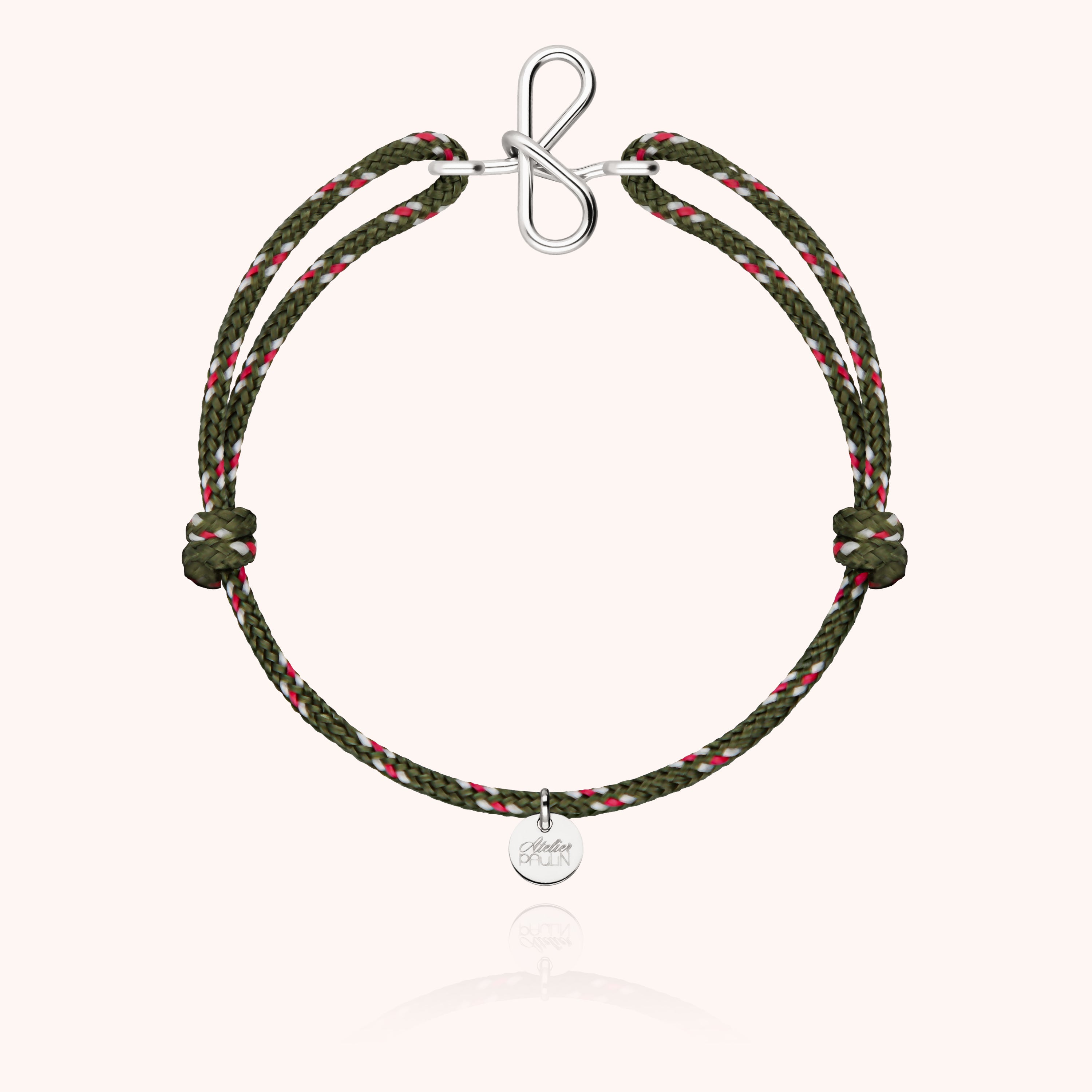 Men's Cord Knot Initial Bracelet - silver