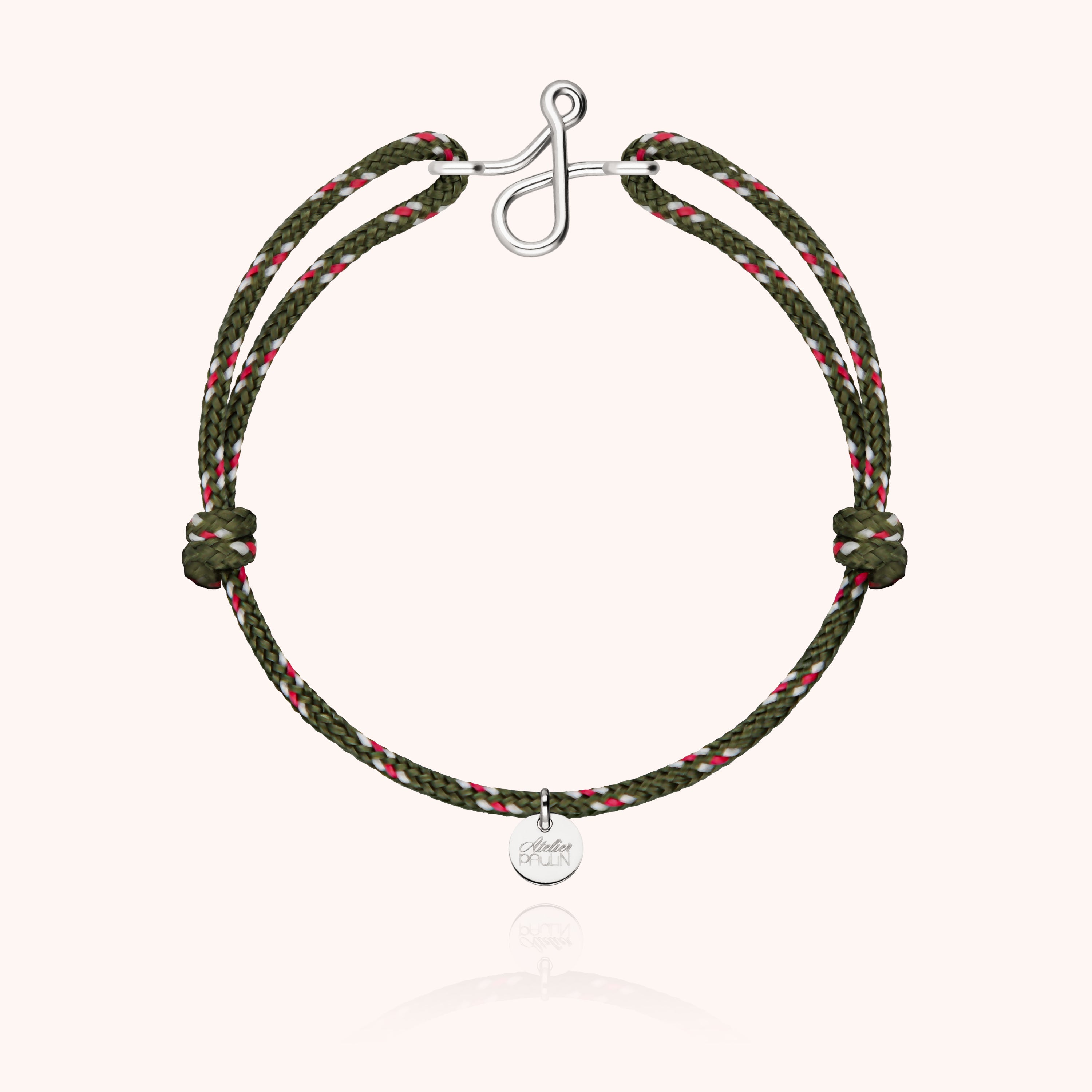 Men's Cord Knot Initial Bracelet - silver