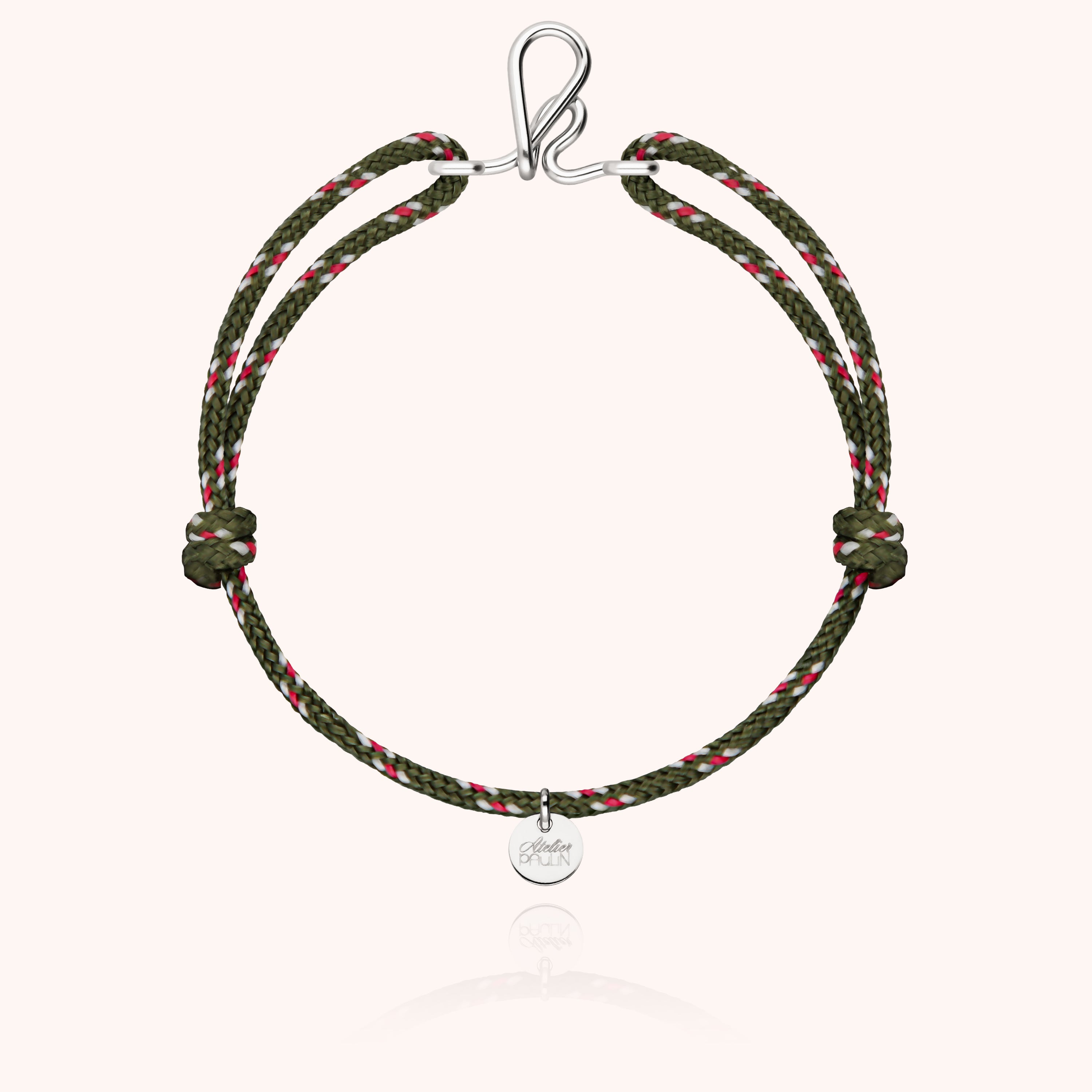 Men's Cord Knot Initial Bracelet - silver