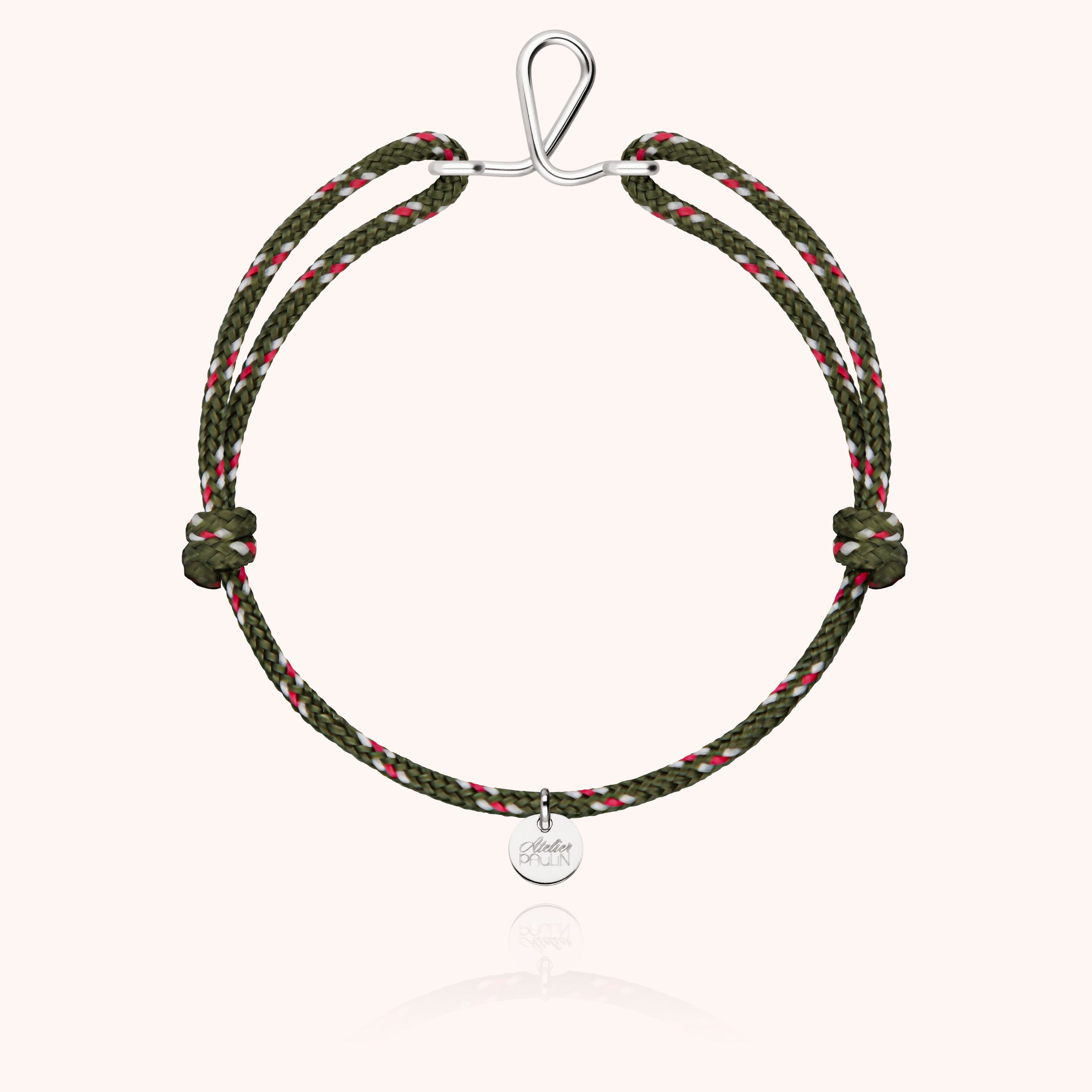 Men's Cord Knot Initial Bracelet - silver