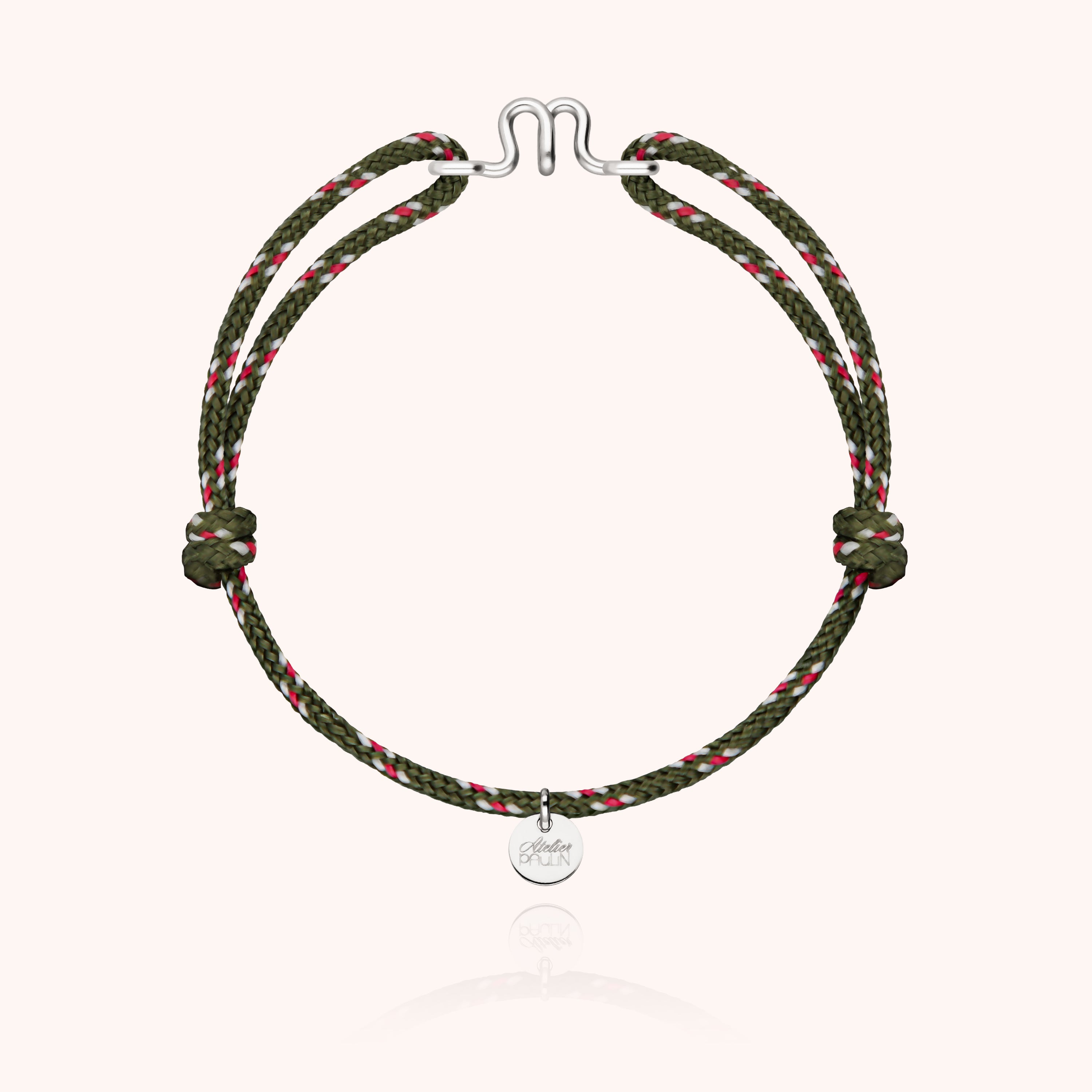 Bracelet Cordon Knot Initiale Homme - argent