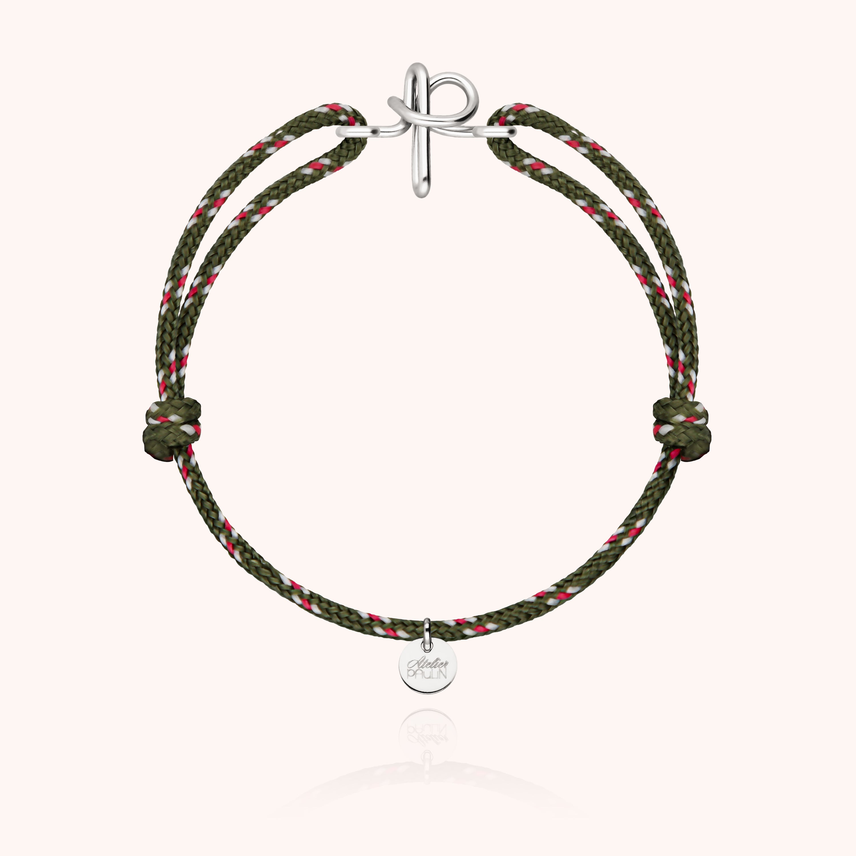 Men's Cord Knot Initial Bracelet - silver