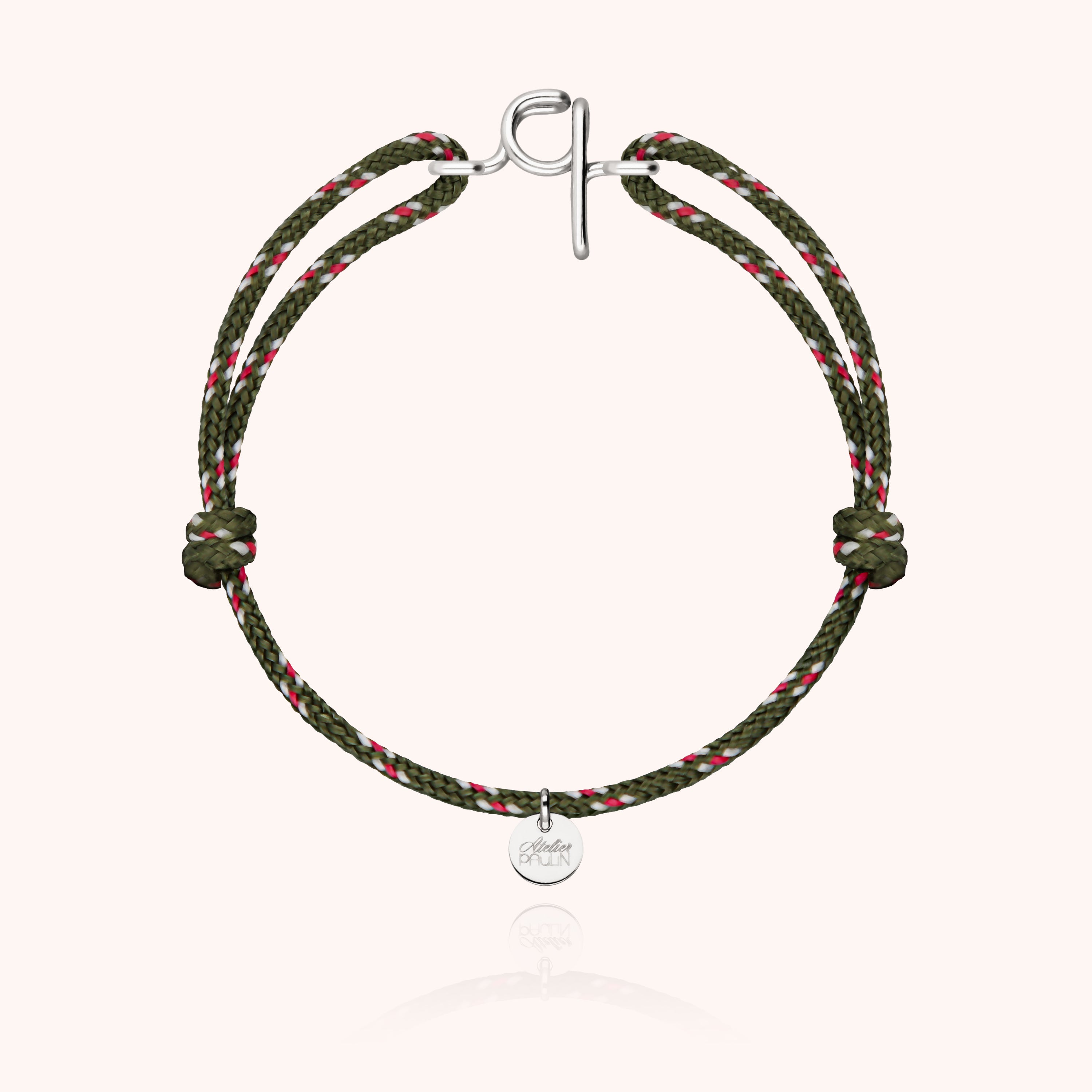 Men's Cord Knot Initial Bracelet - silver