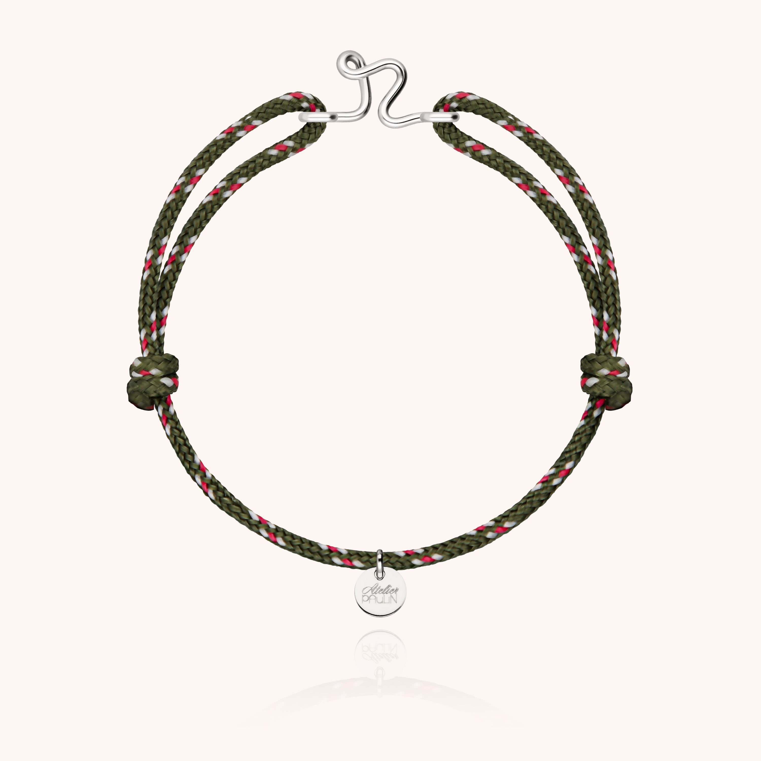 Men's Cord Knot Initial Bracelet - silver