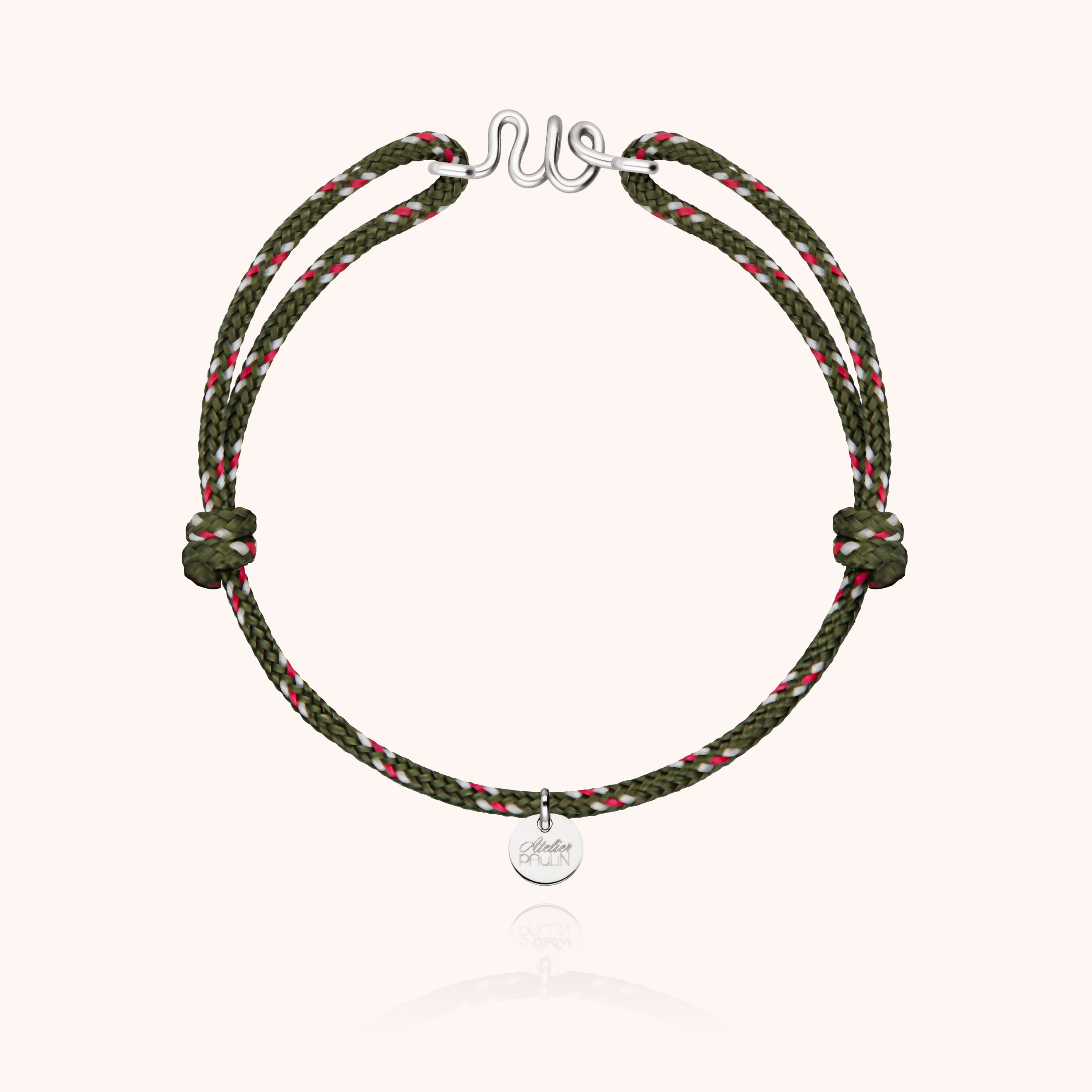 Men's Cord Knot Initial Bracelet - silver