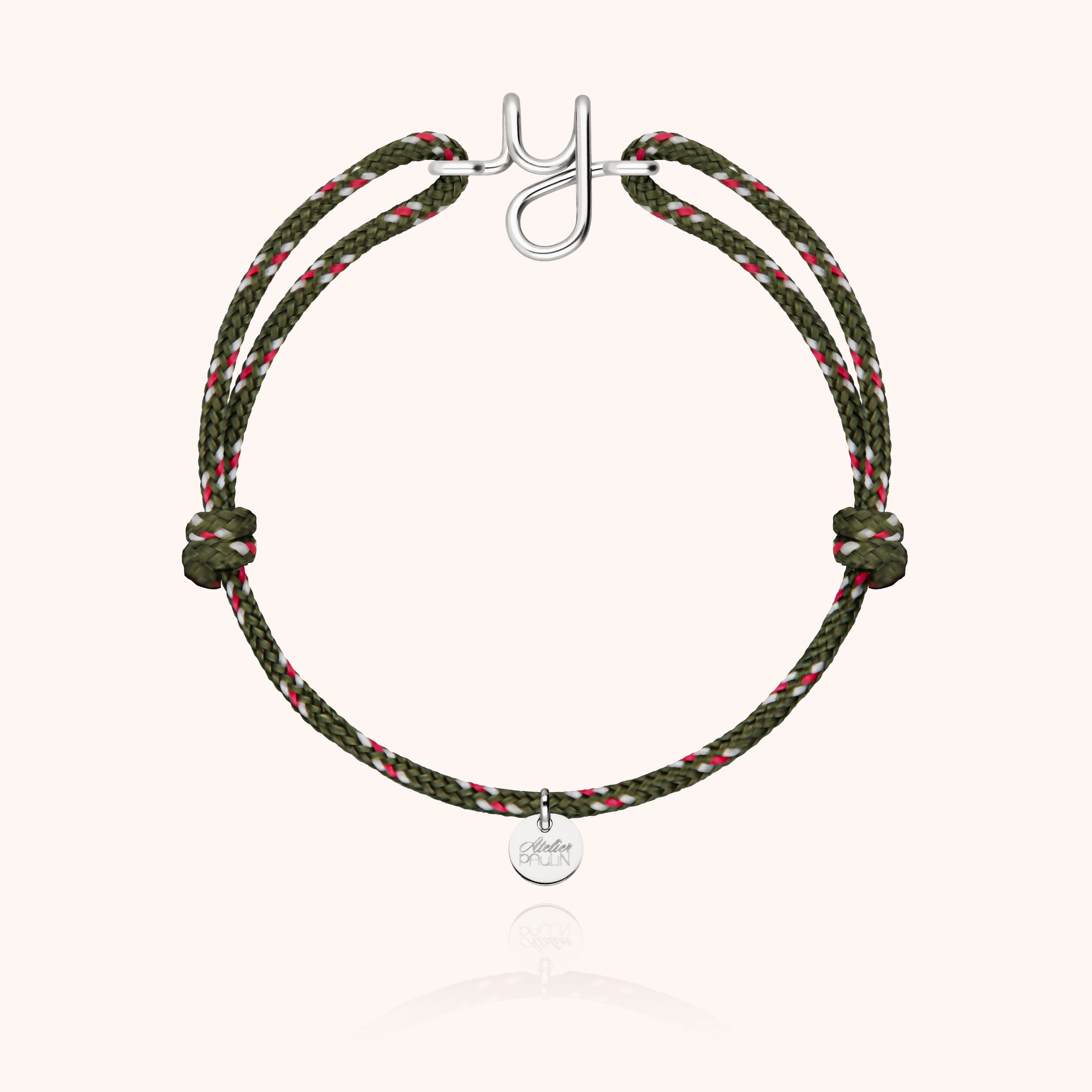 Men's Cord Knot Initial Bracelet - silver