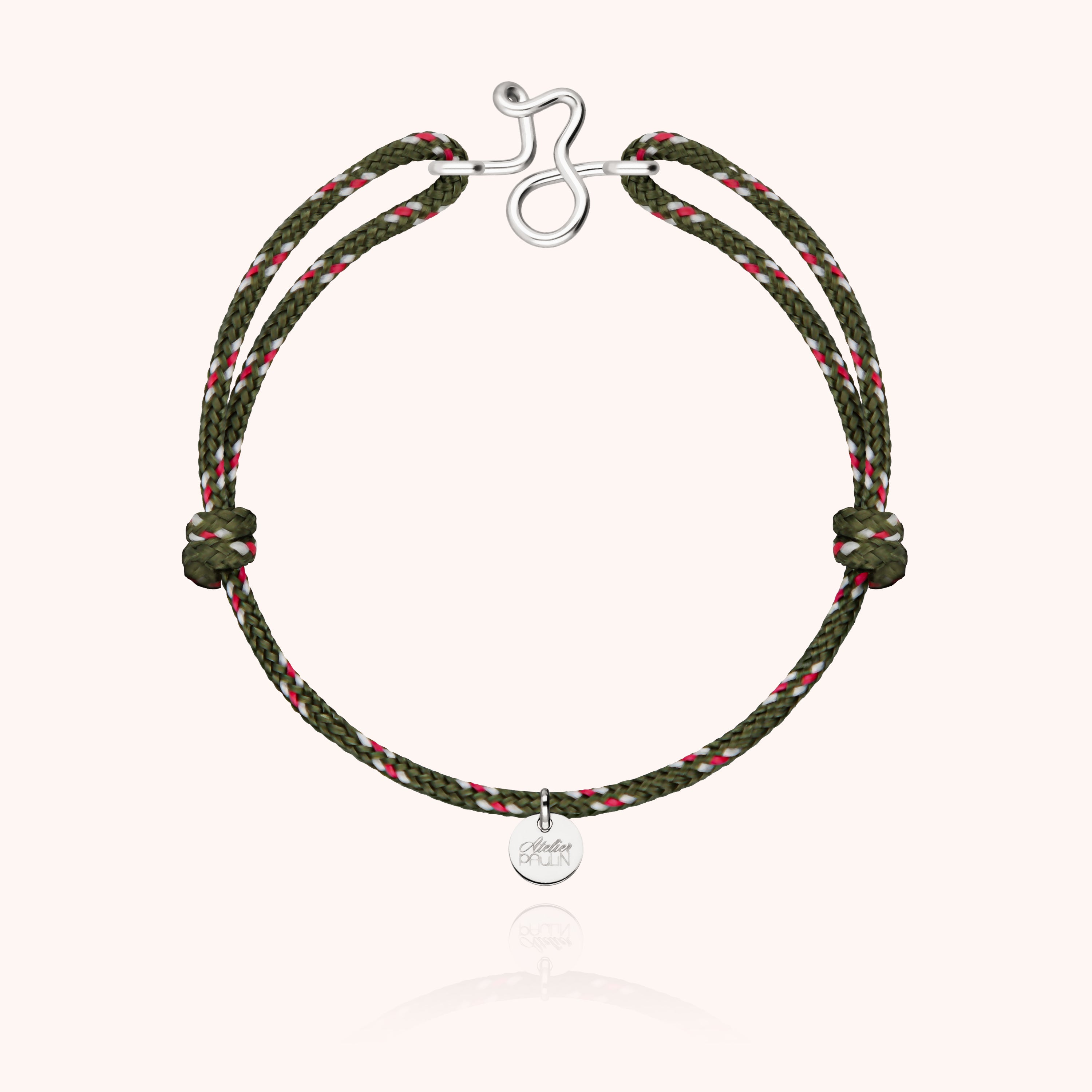 Men's Cord Knot Initial Bracelet - silver