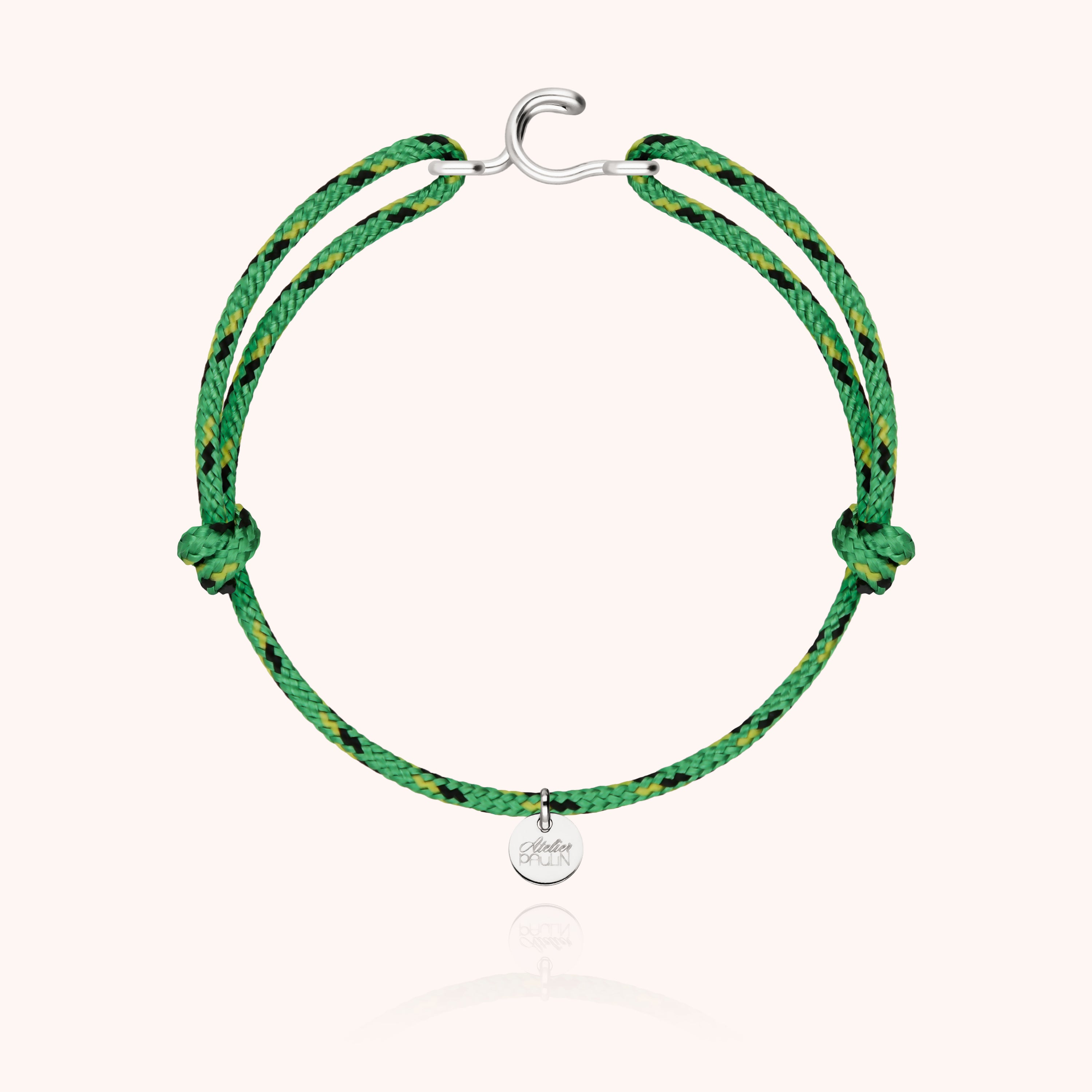 Bracelet Cordon Knot Initiale Homme - argent