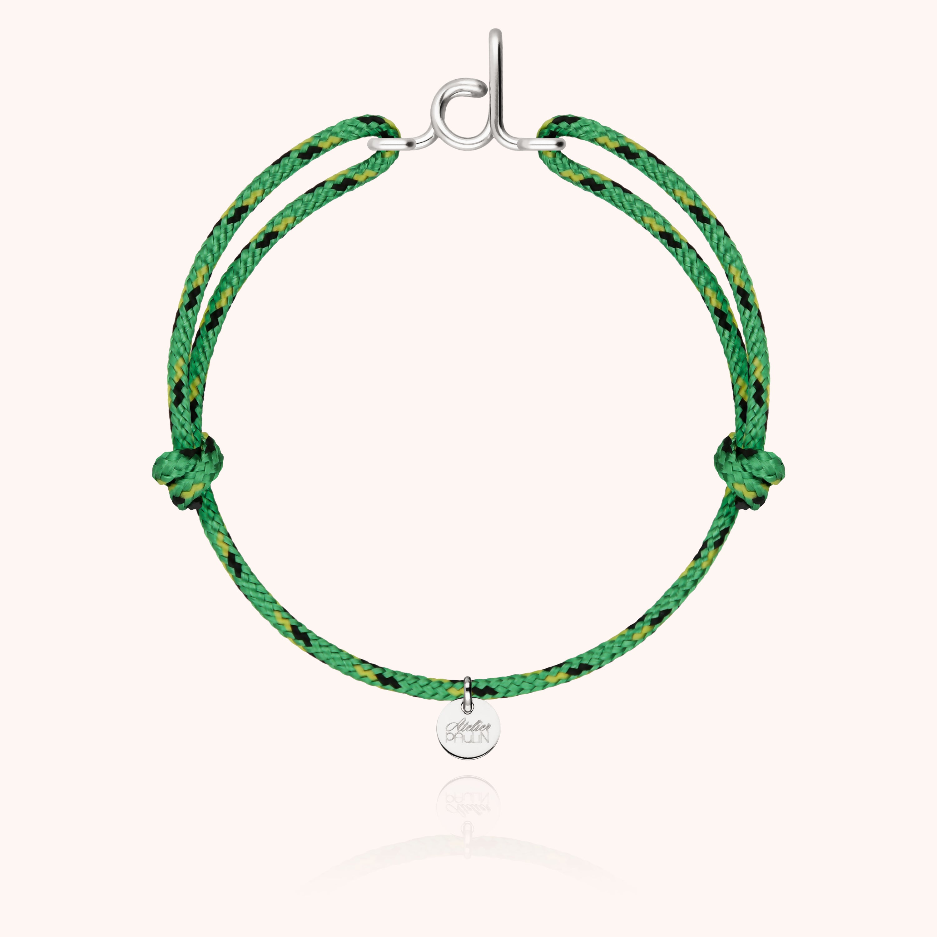 Men's Cord Knot Initial Bracelet - silver