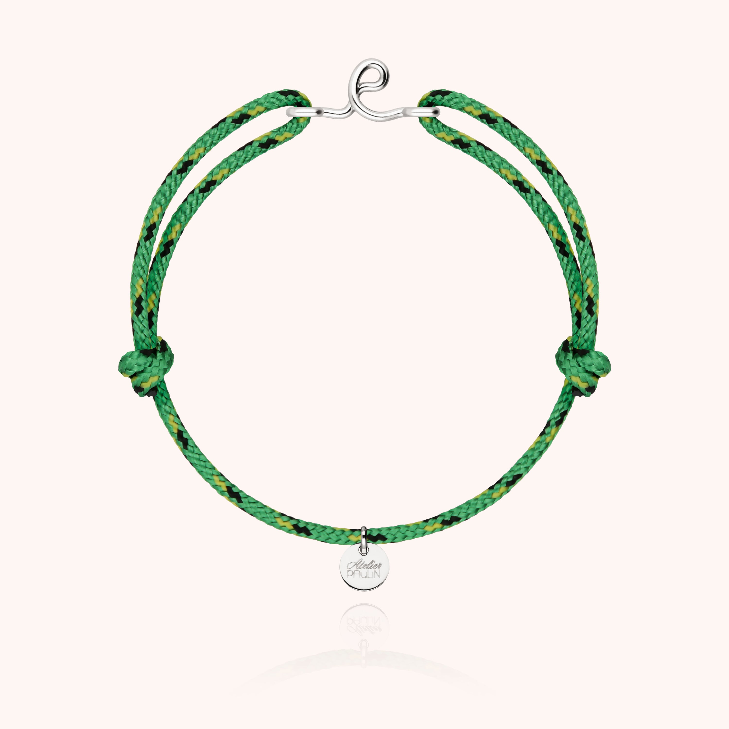 Bracelet Cordon Knot Initiale Homme - argent