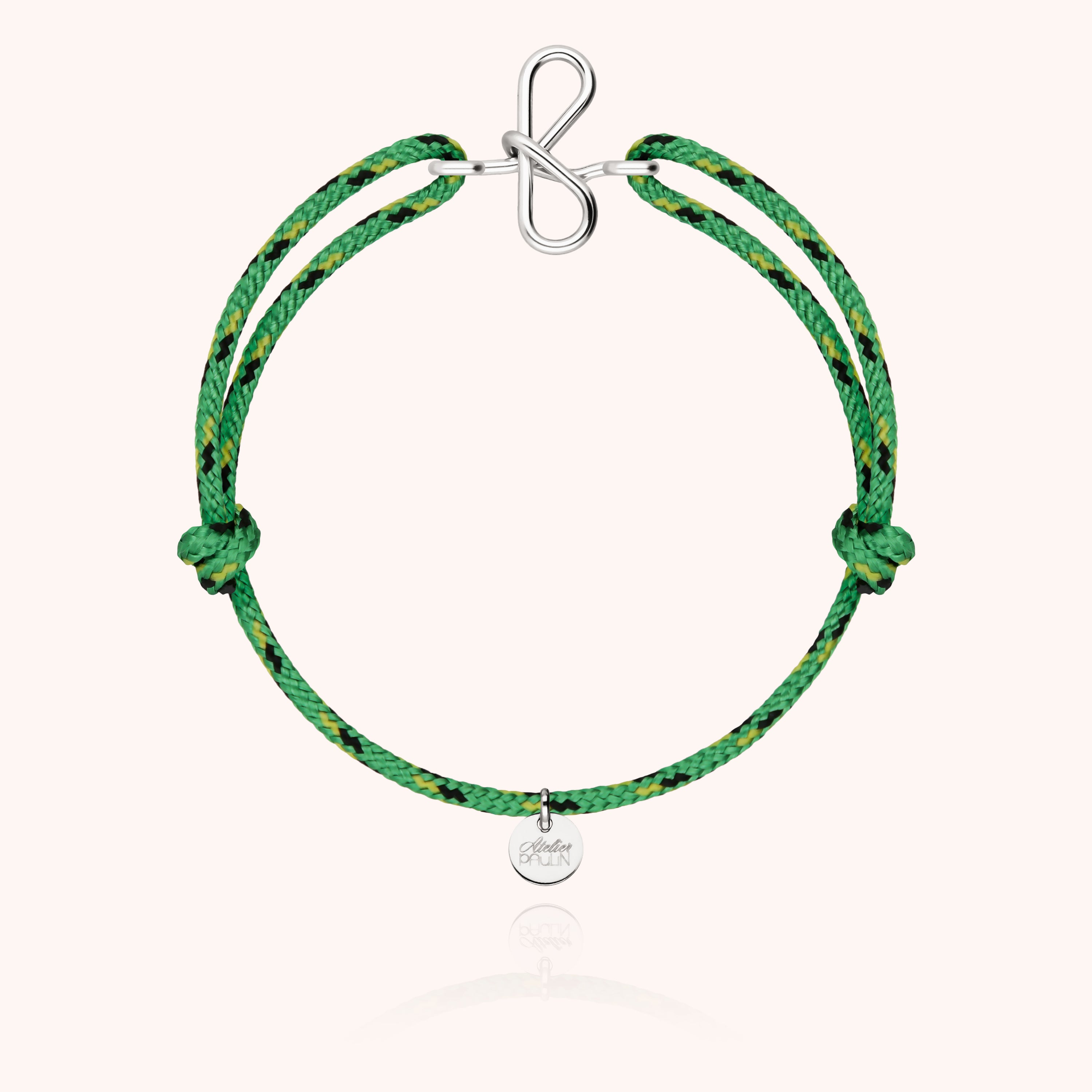 Men's Cord Knot Initial Bracelet - silver