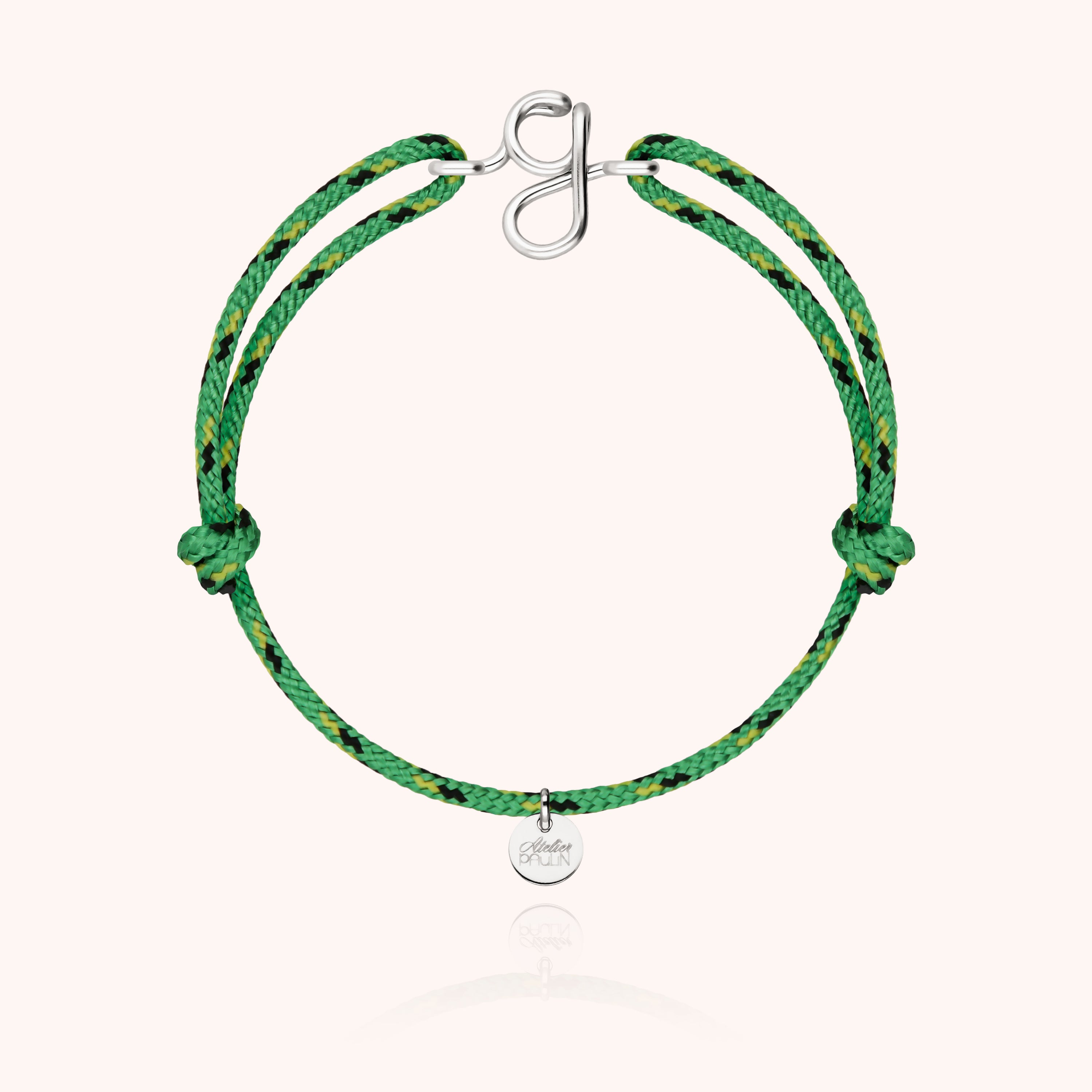 Bracelet Cordon Knot Initiale Homme - argent