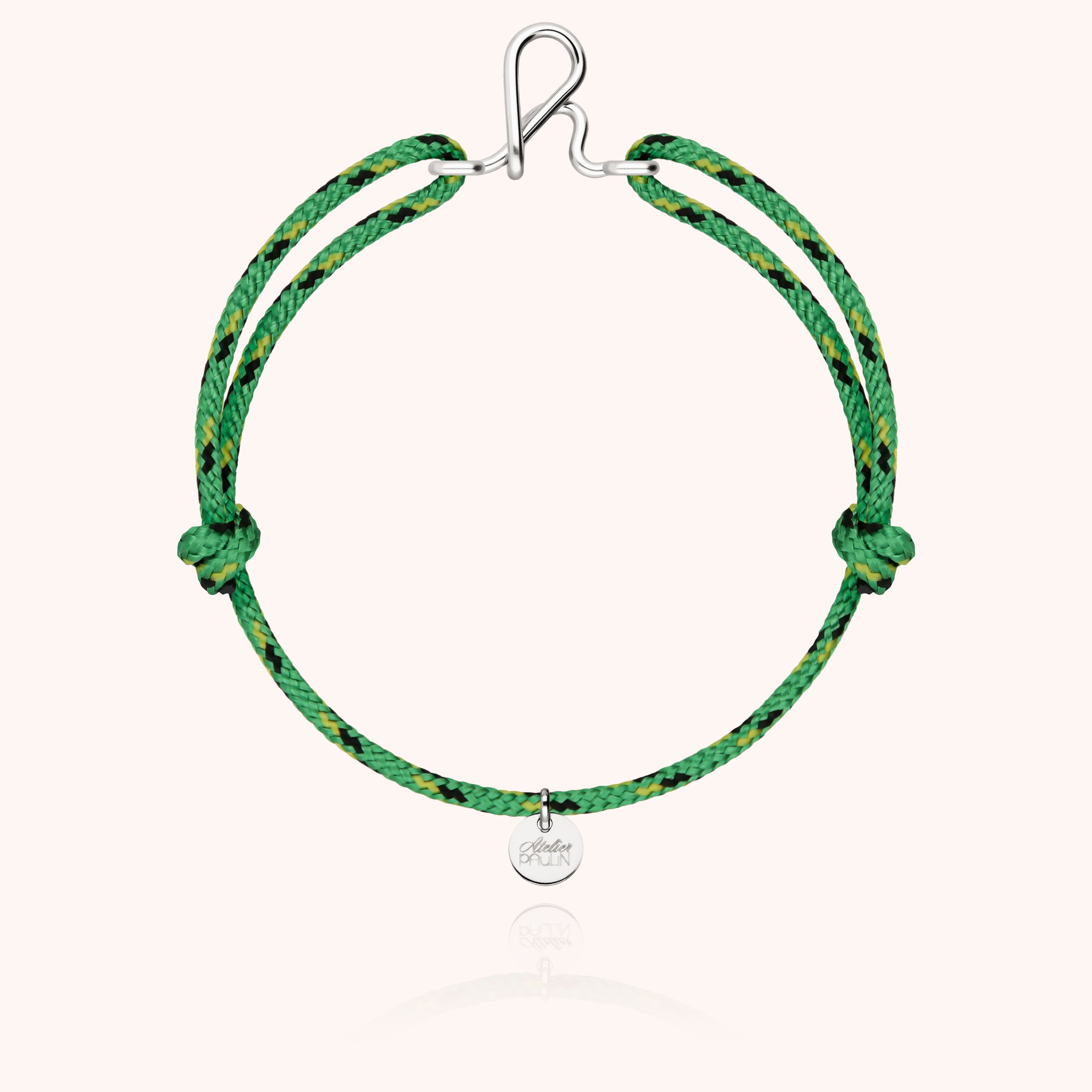 Men's Cord Knot Initial Bracelet - silver