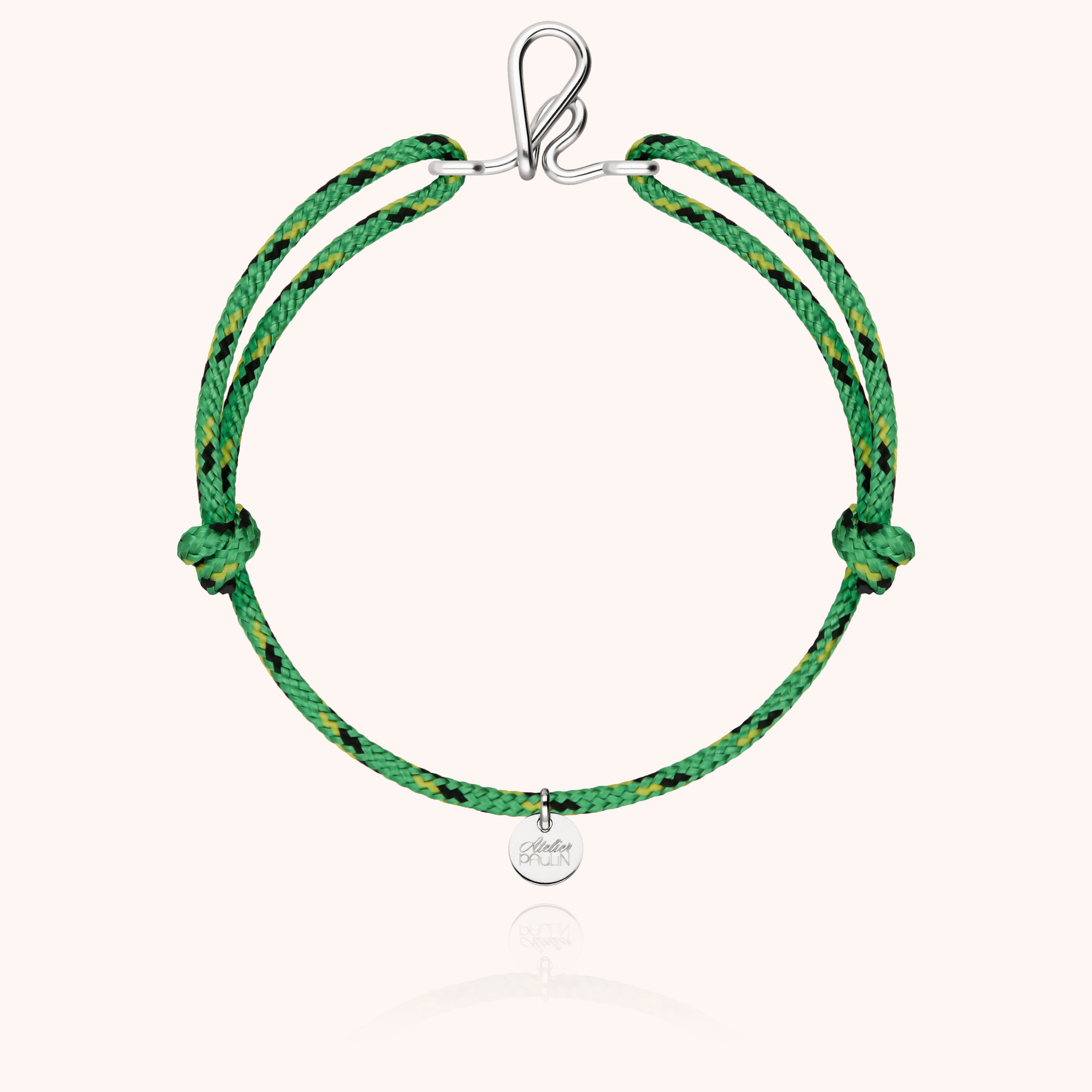 Men's Cord Knot Initial Bracelet - silver