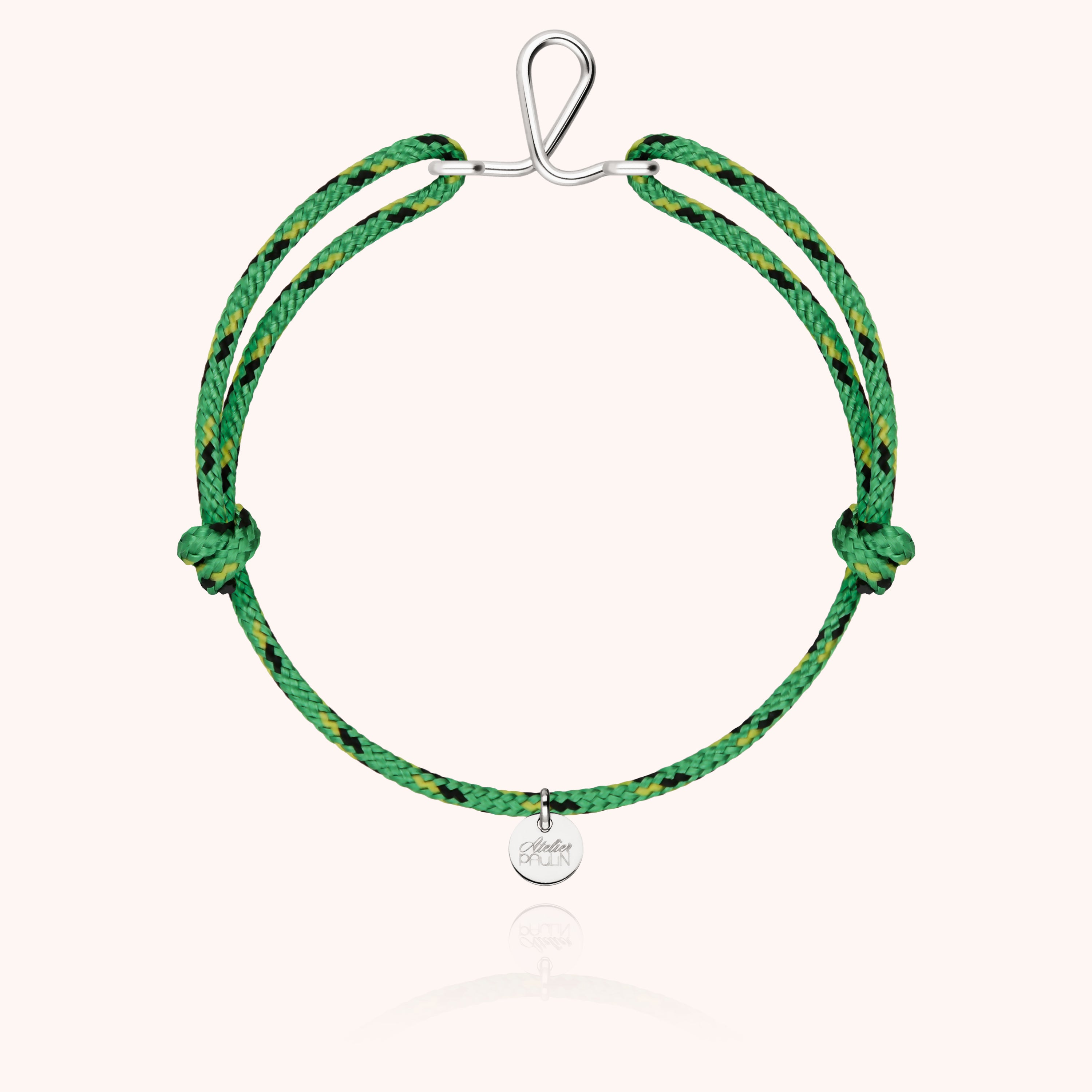 Bracelet Cordon Knot Initiale Homme - argent