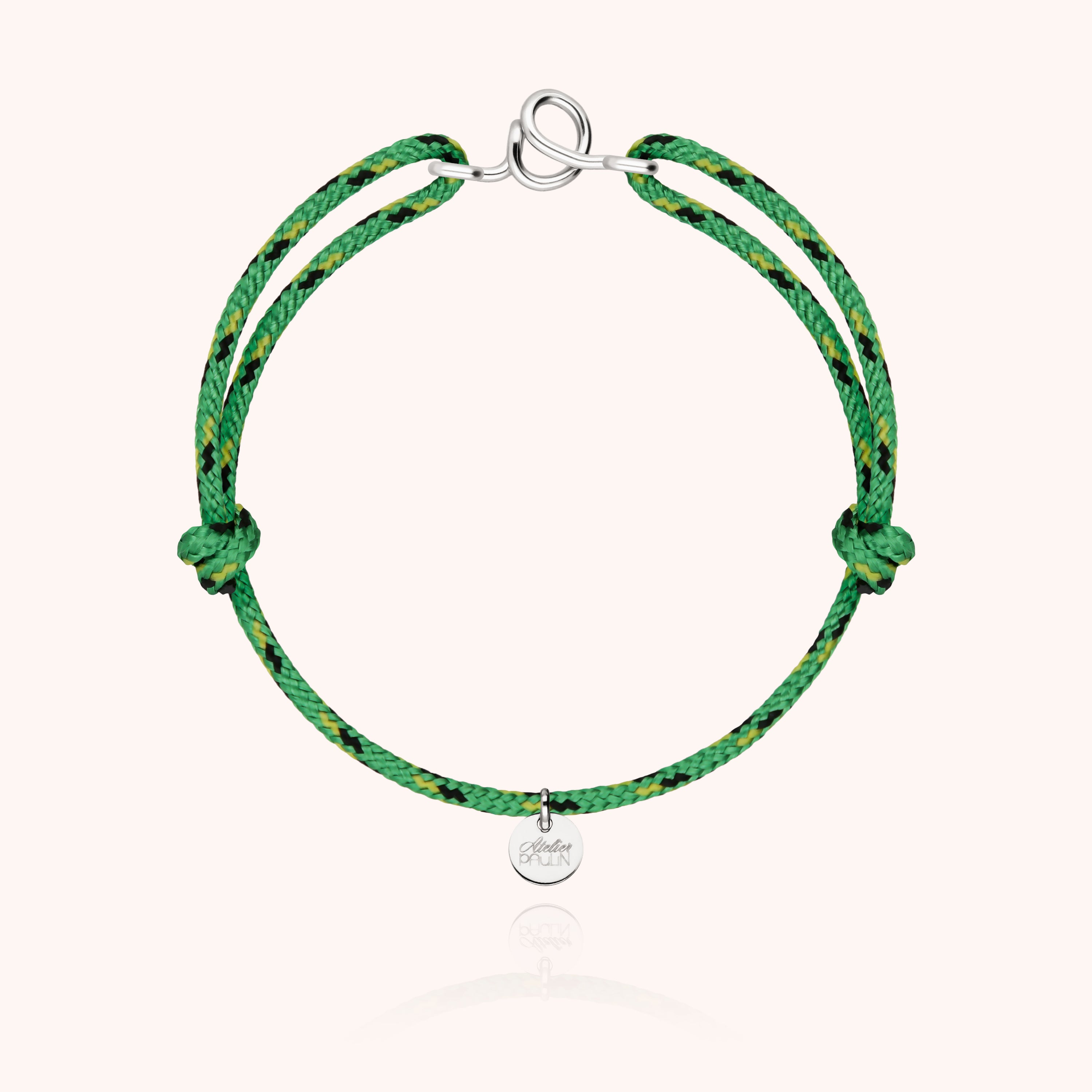 Men's Cord Knot Initial Bracelet - silver