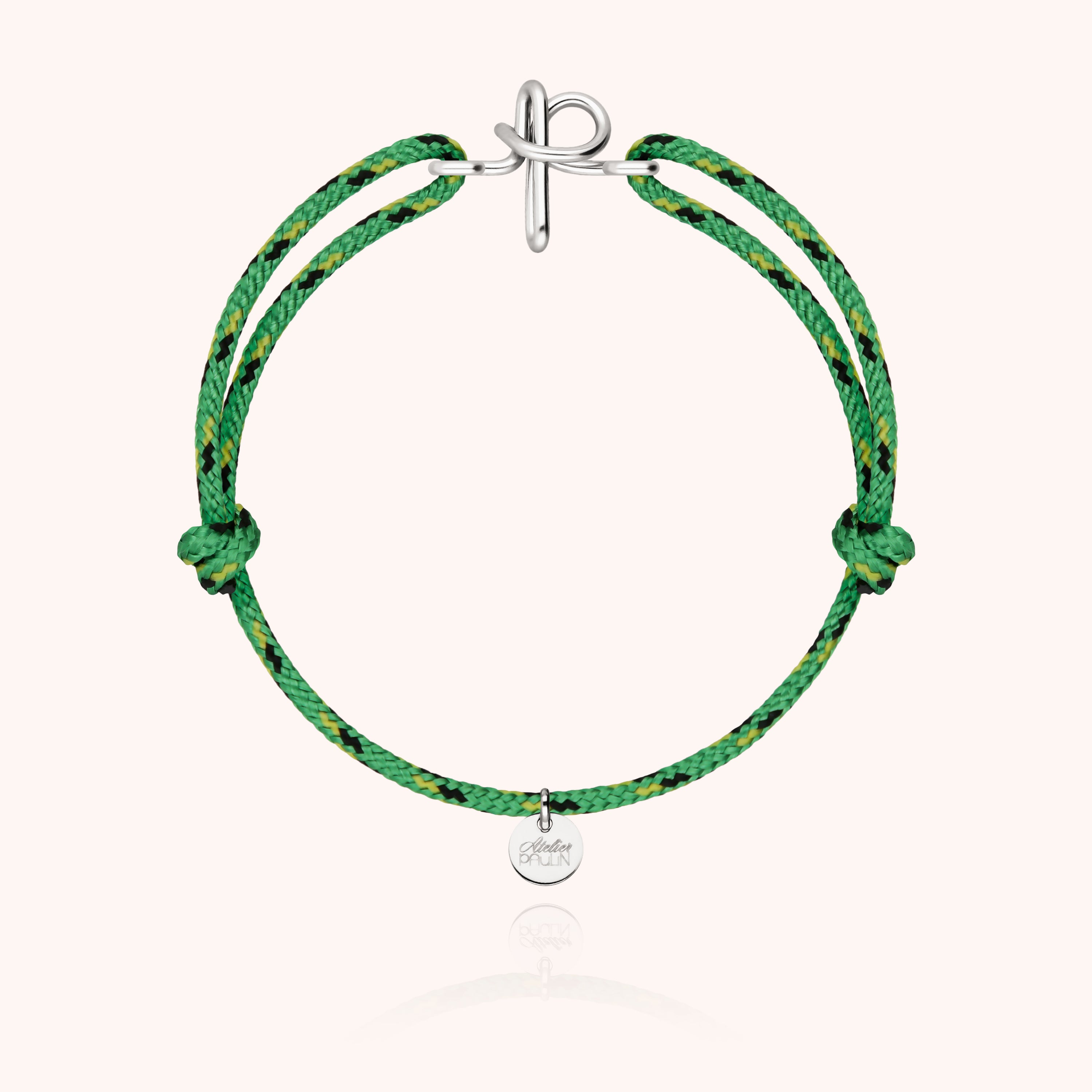 Bracelet Cordon Knot Initiale Homme - argent