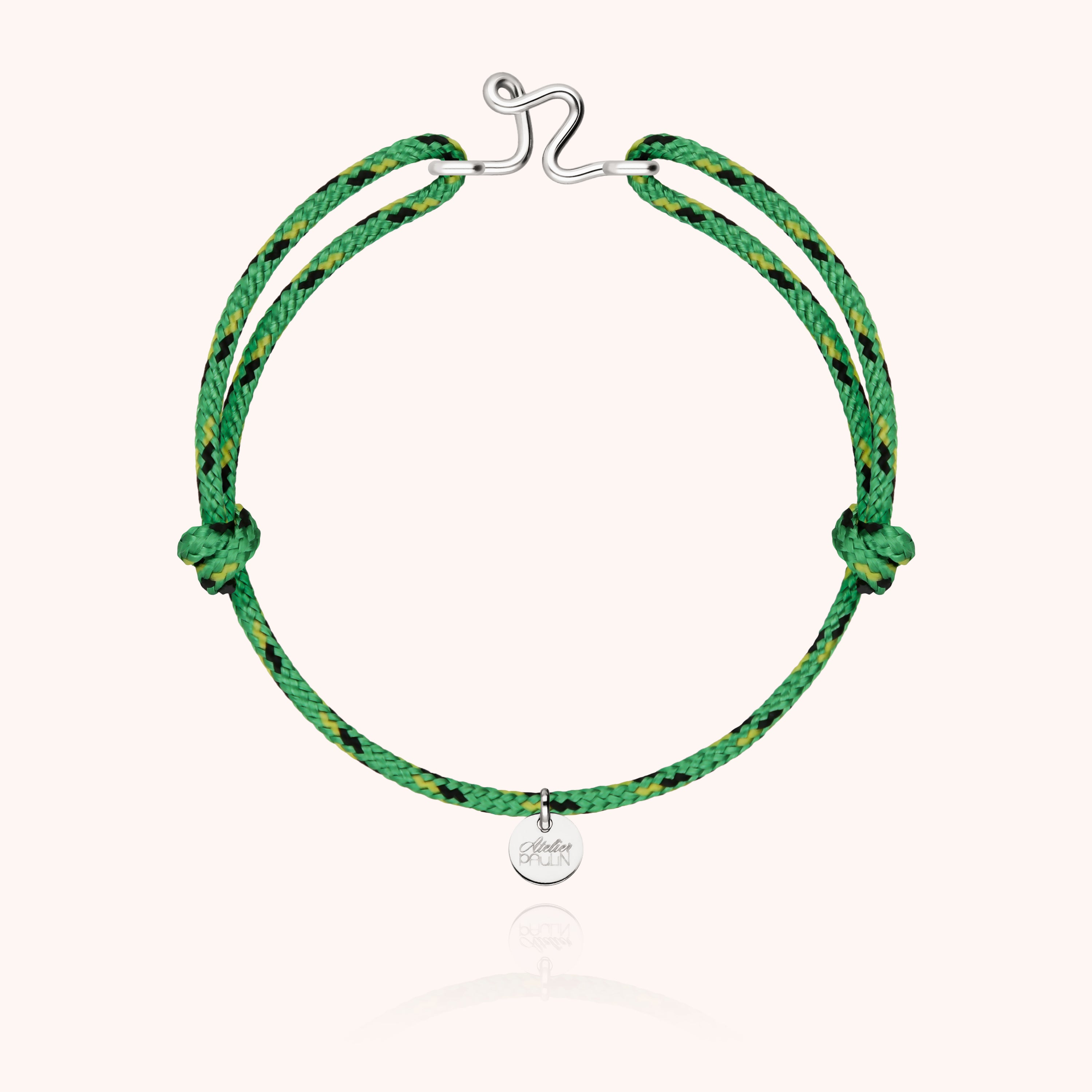 Men's Cord Knot Initial Bracelet - silver