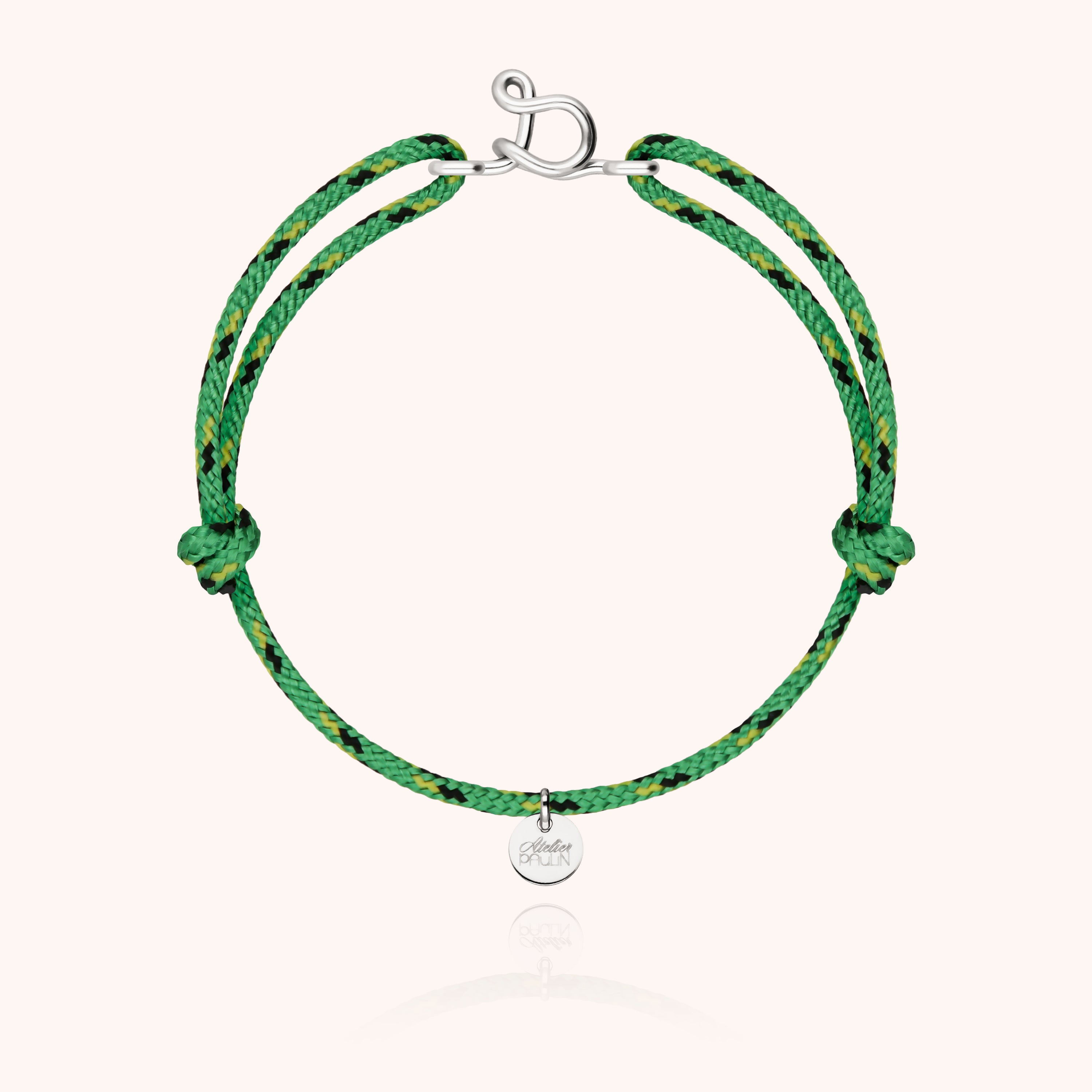 Men's Cord Knot Initial Bracelet - silver