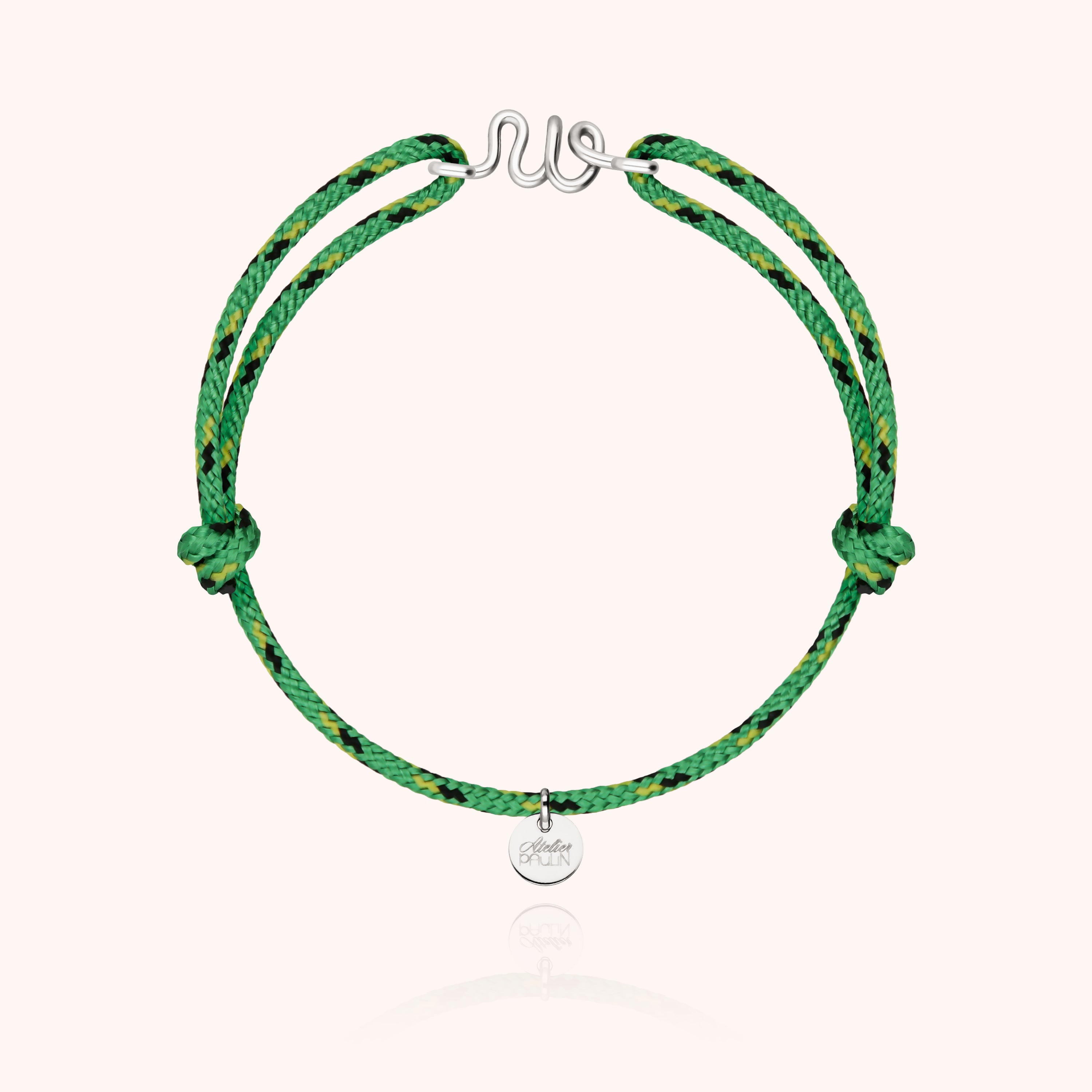 Bracelet Cordon Knot Initiale Homme - argent