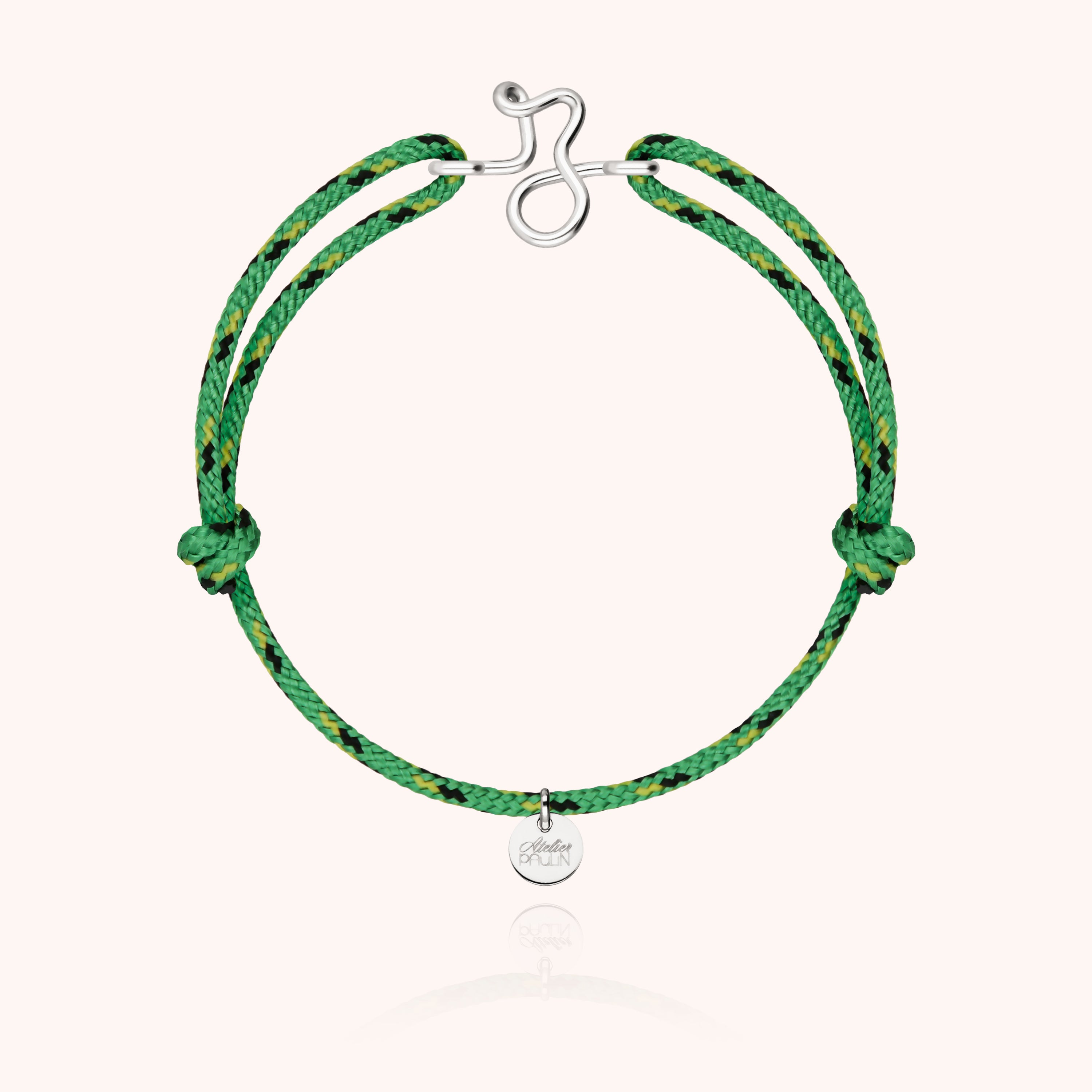 Men's Cord Knot Initial Bracelet - silver