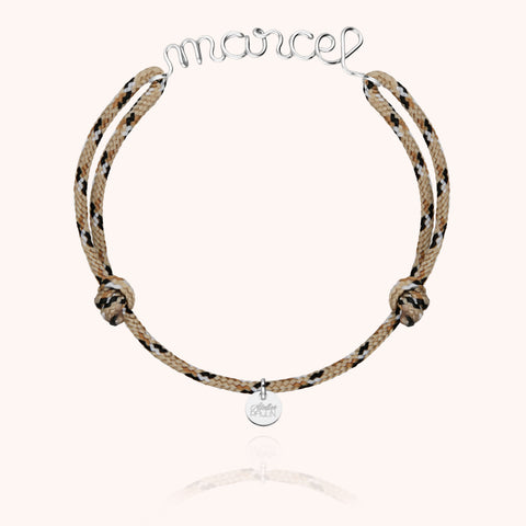 alternate image of Men's Personalized Knot Cord Bracelet - silver
