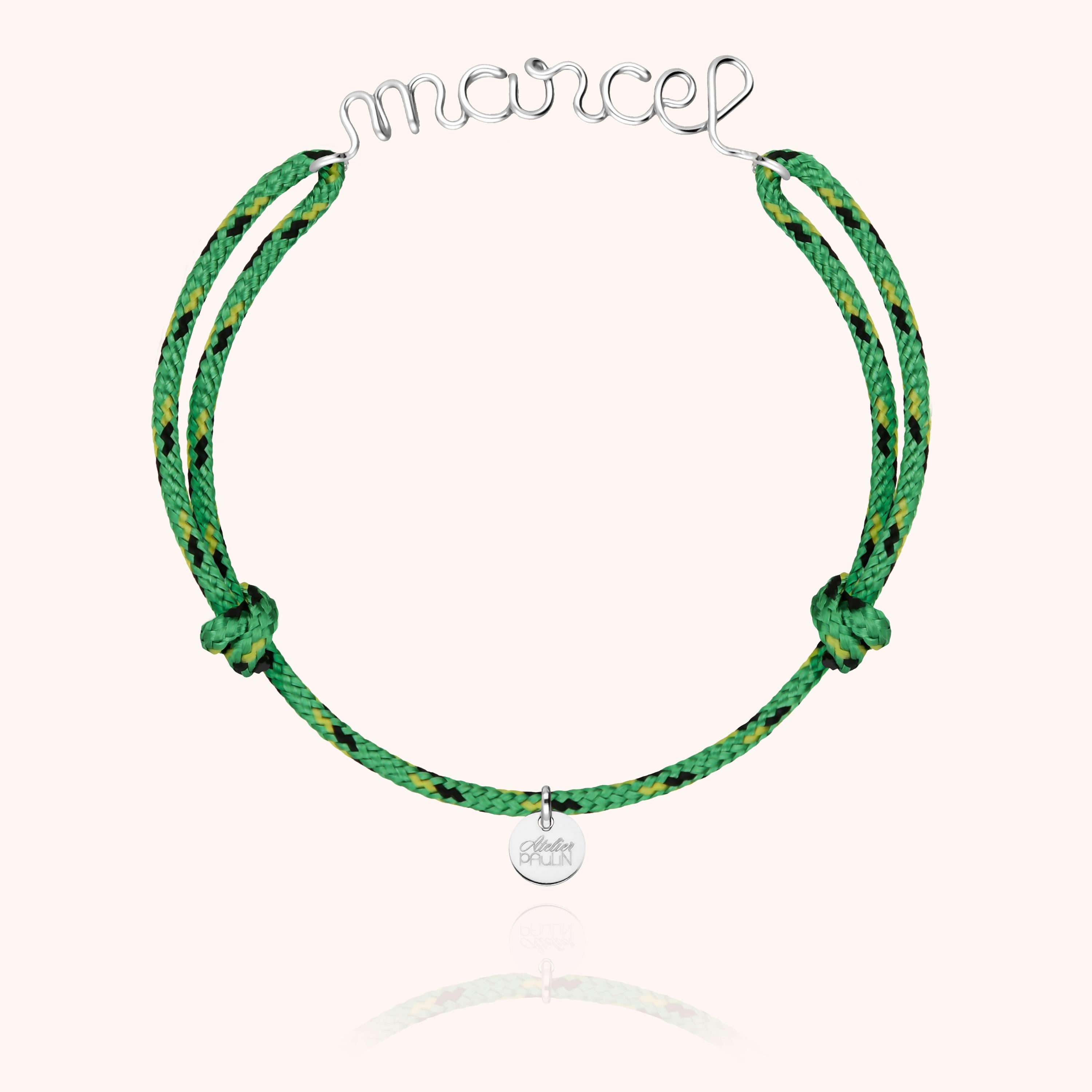 Bracelet Cordon Knot Personnalisé Homme — gros plan sur le fermoir, argent sterling 925