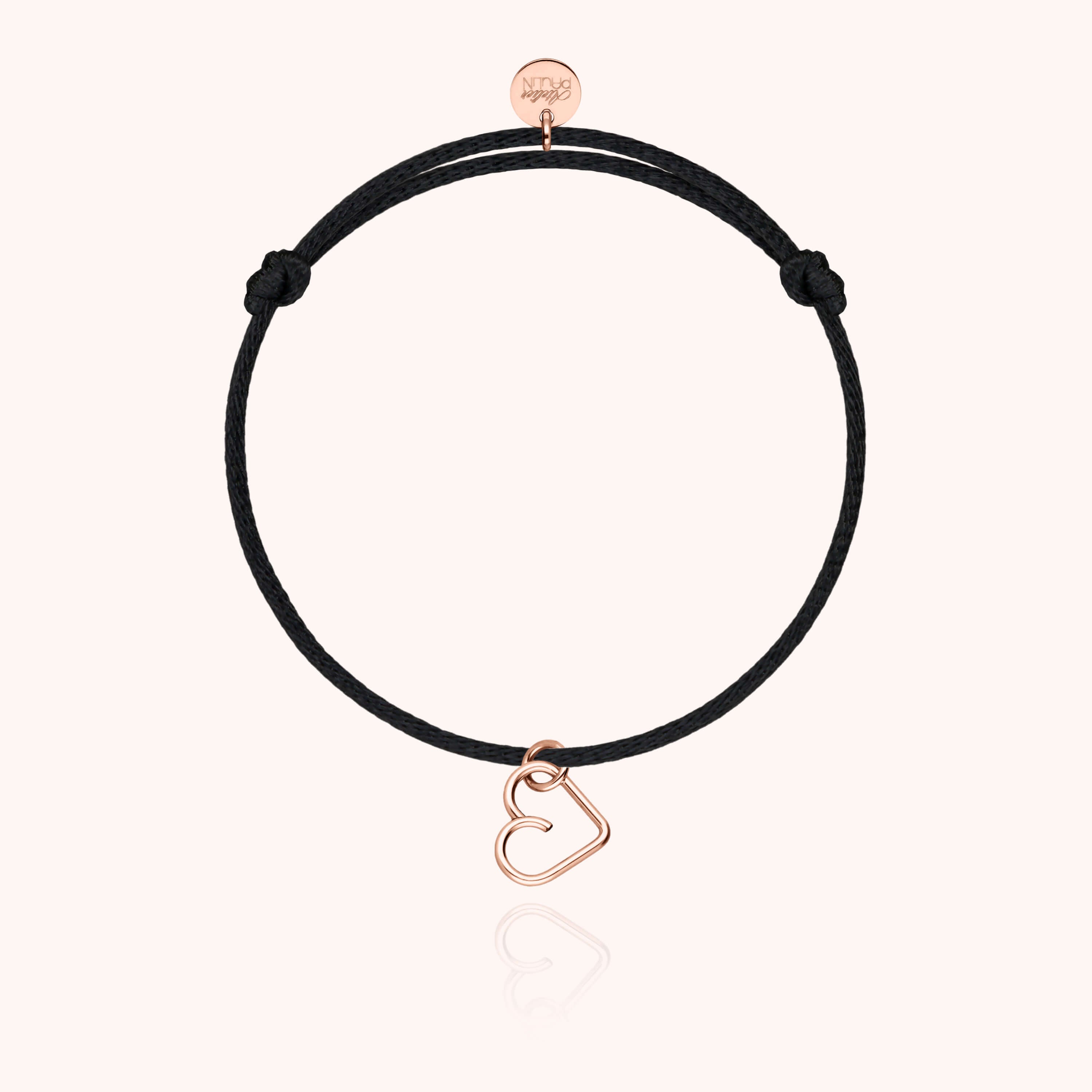 Bracelet Cordon Lucky Charms Cœur - or rose laminé