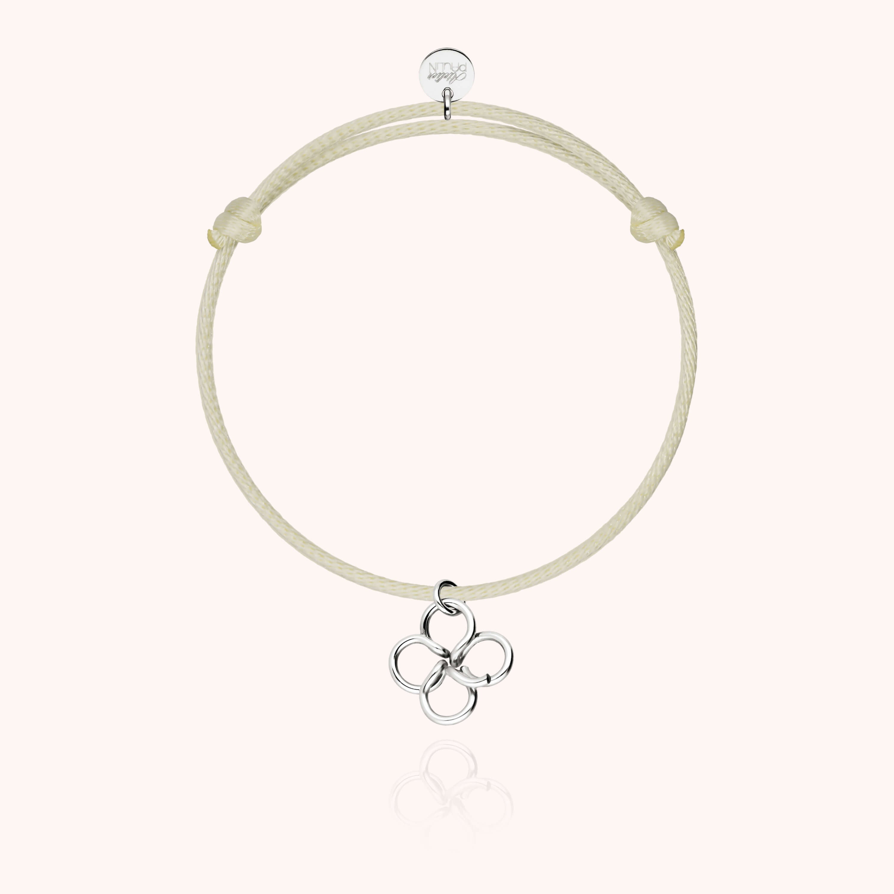 Bracelet Cord Lucky Charms Clover - silver