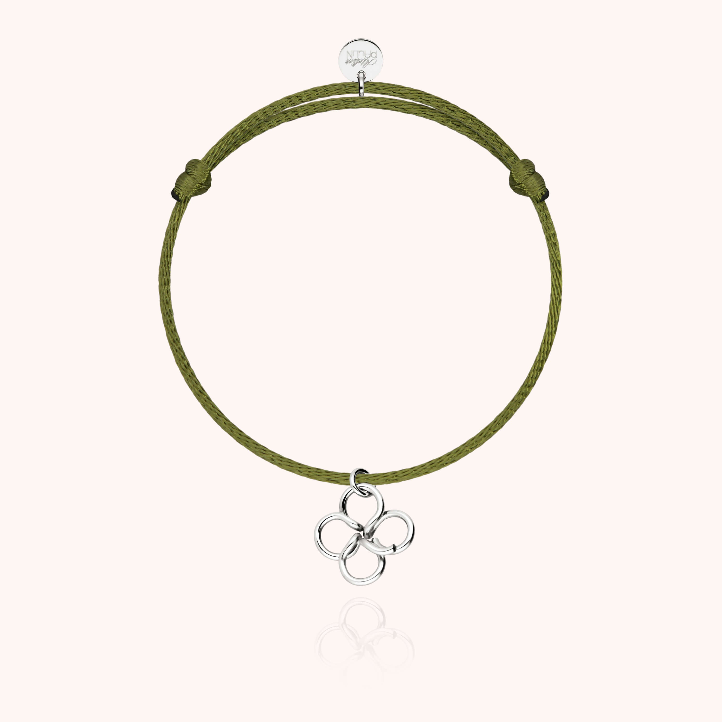 Bracelet Cord Lucky Charms Clover - silver