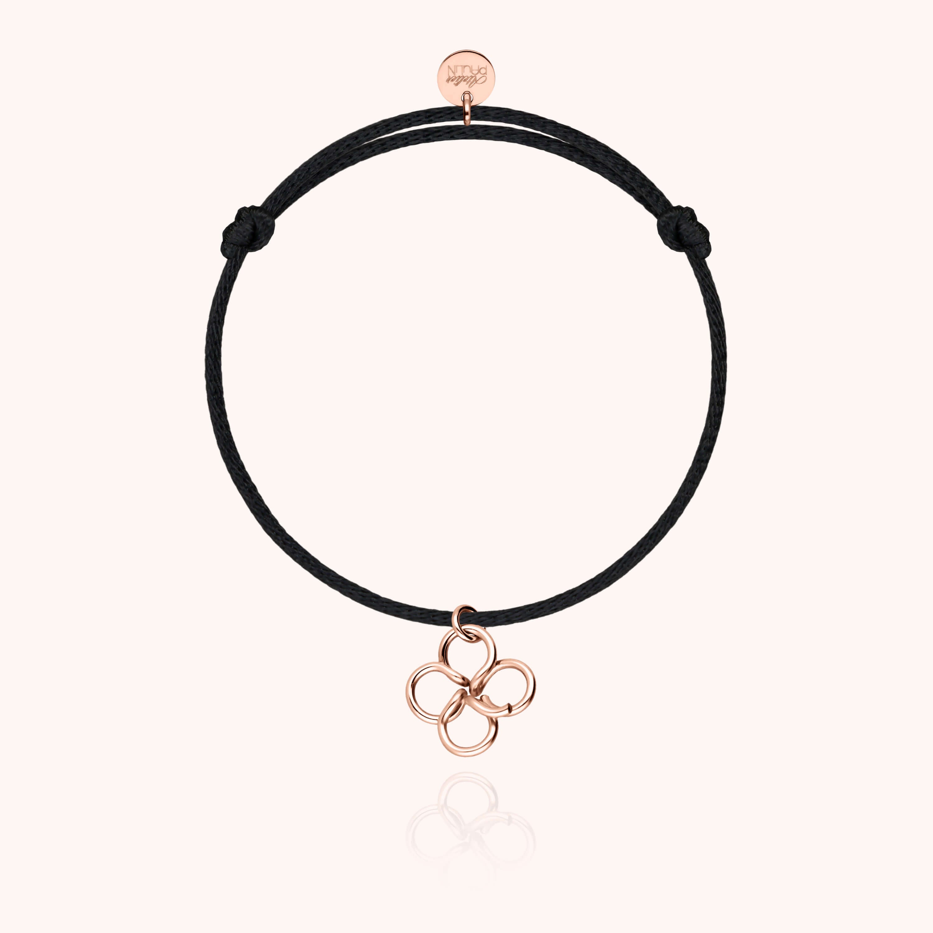 Bracelet Cordon Lucky Charms Trèfle en or rose laminé — bijou durable garanti à vie