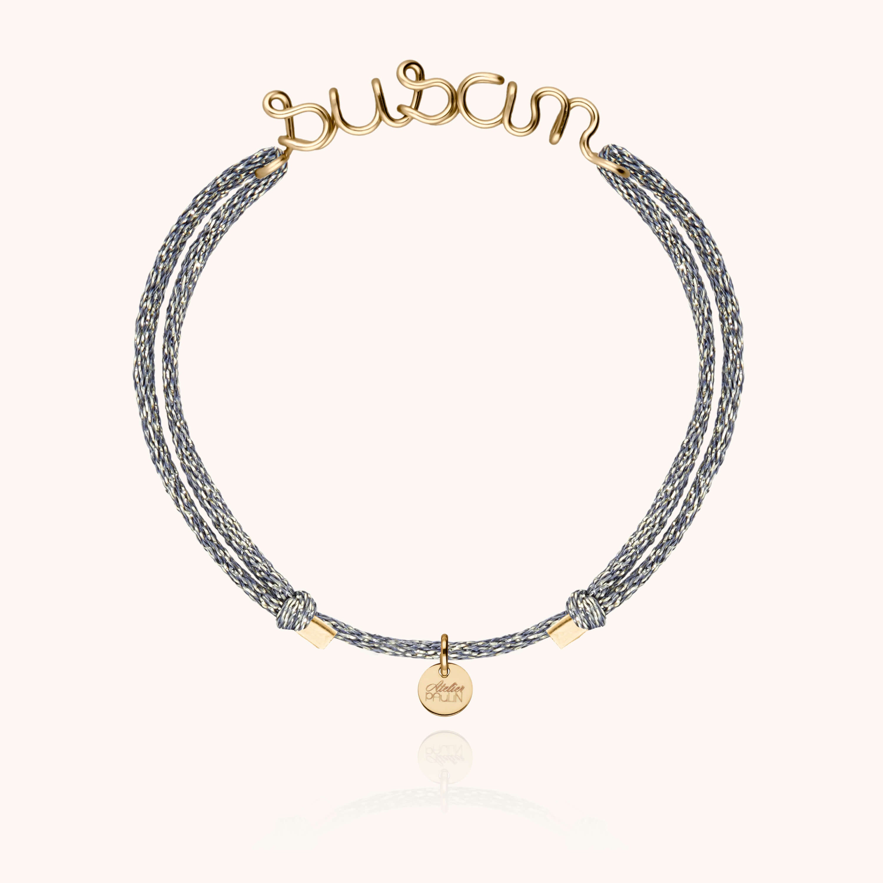 Lurex Personalized Cord Bracelet - 14k yellow gold filled