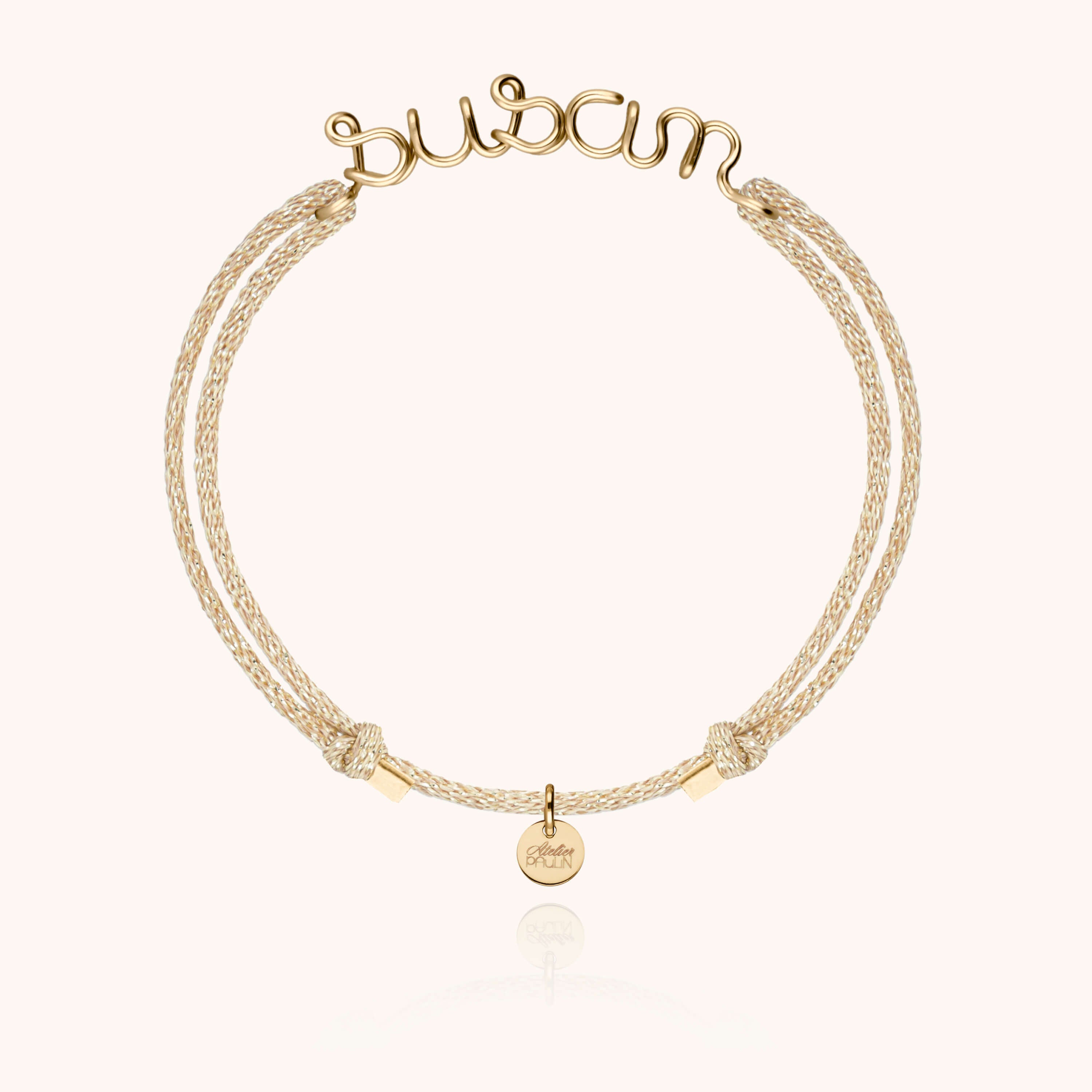 Lurex Personalized Cord Bracelet - 14k yellow gold filled