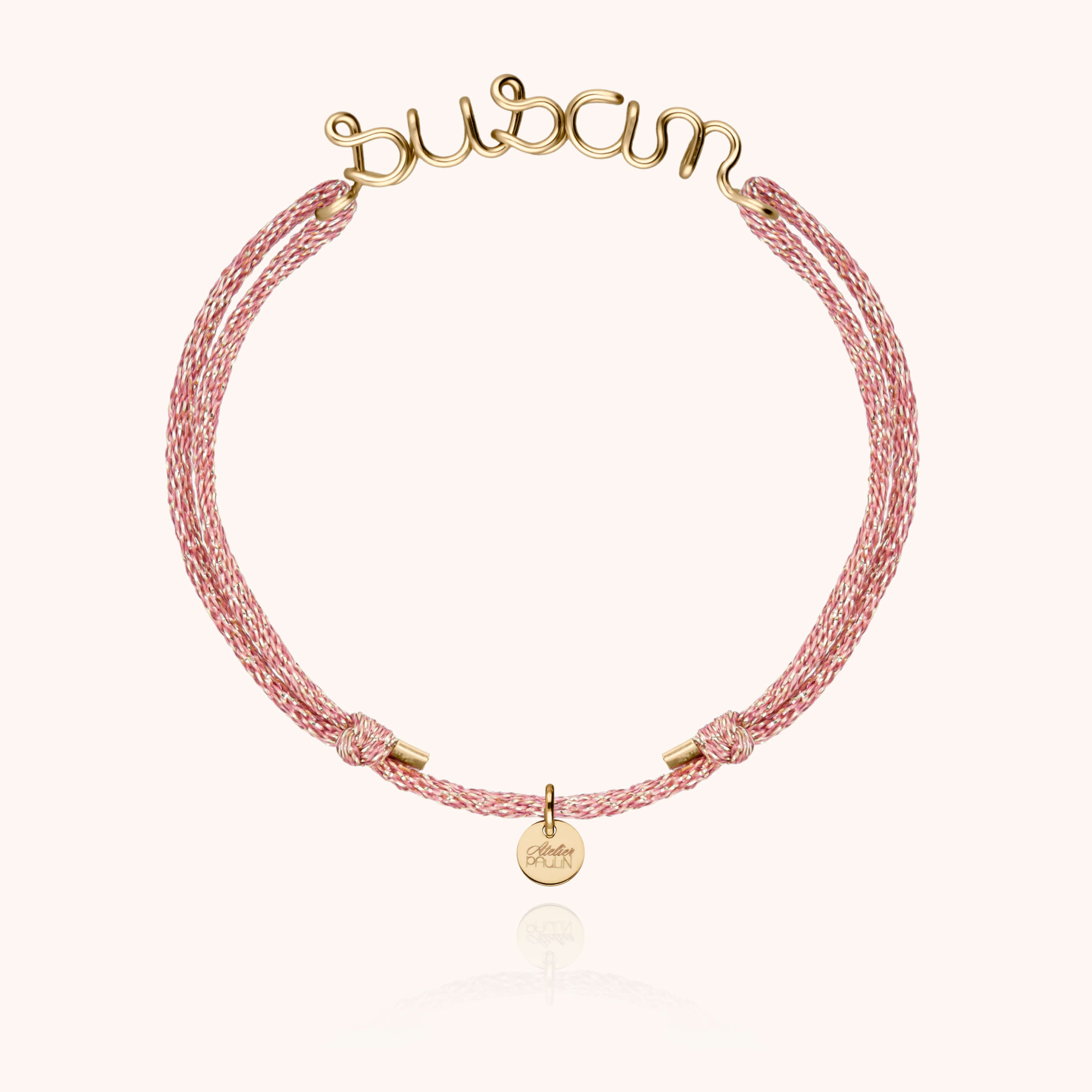 Lurex Personalized Cord Bracelet - 14k yellow gold filled