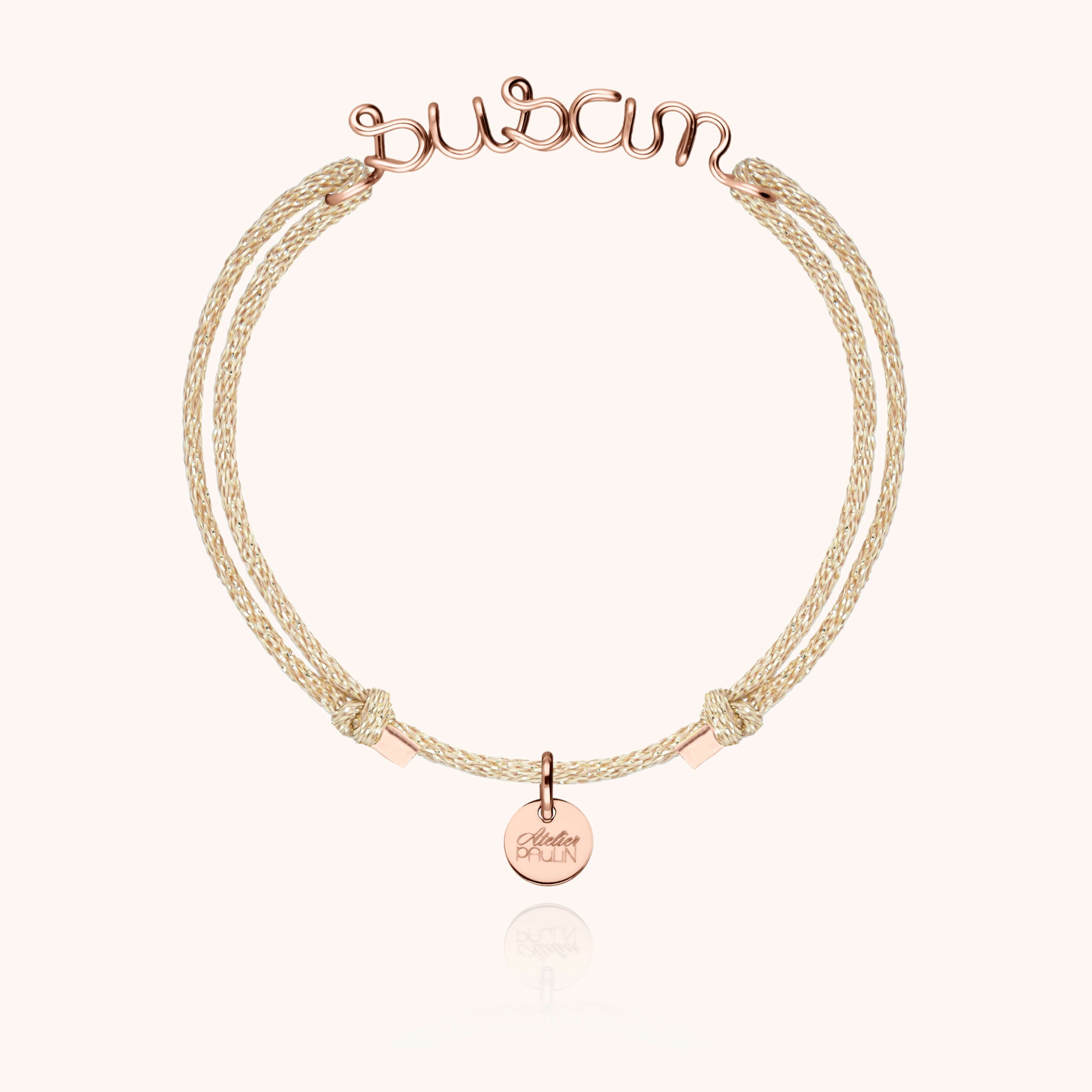 Bracelet Cordon Lurex Personnalisé — cadeau de luxe fait main Paris