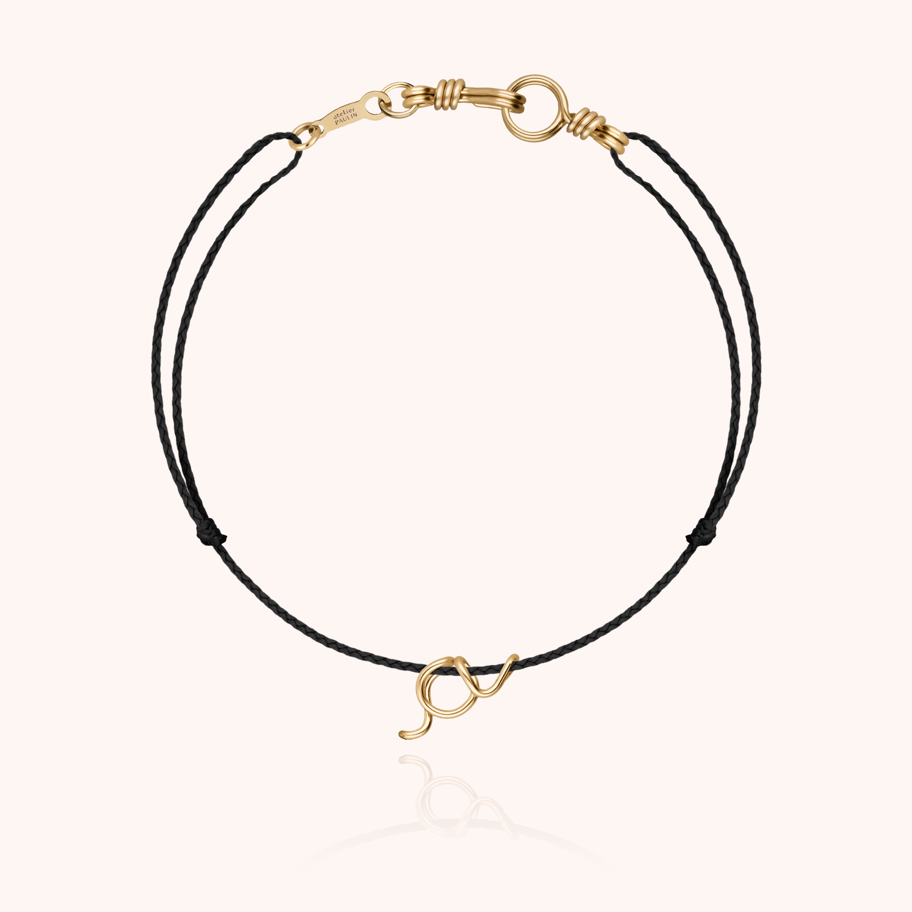 Bracelet Cordon Initiale Mini Attache moi initiale — idée cadeau bijou personnalisé